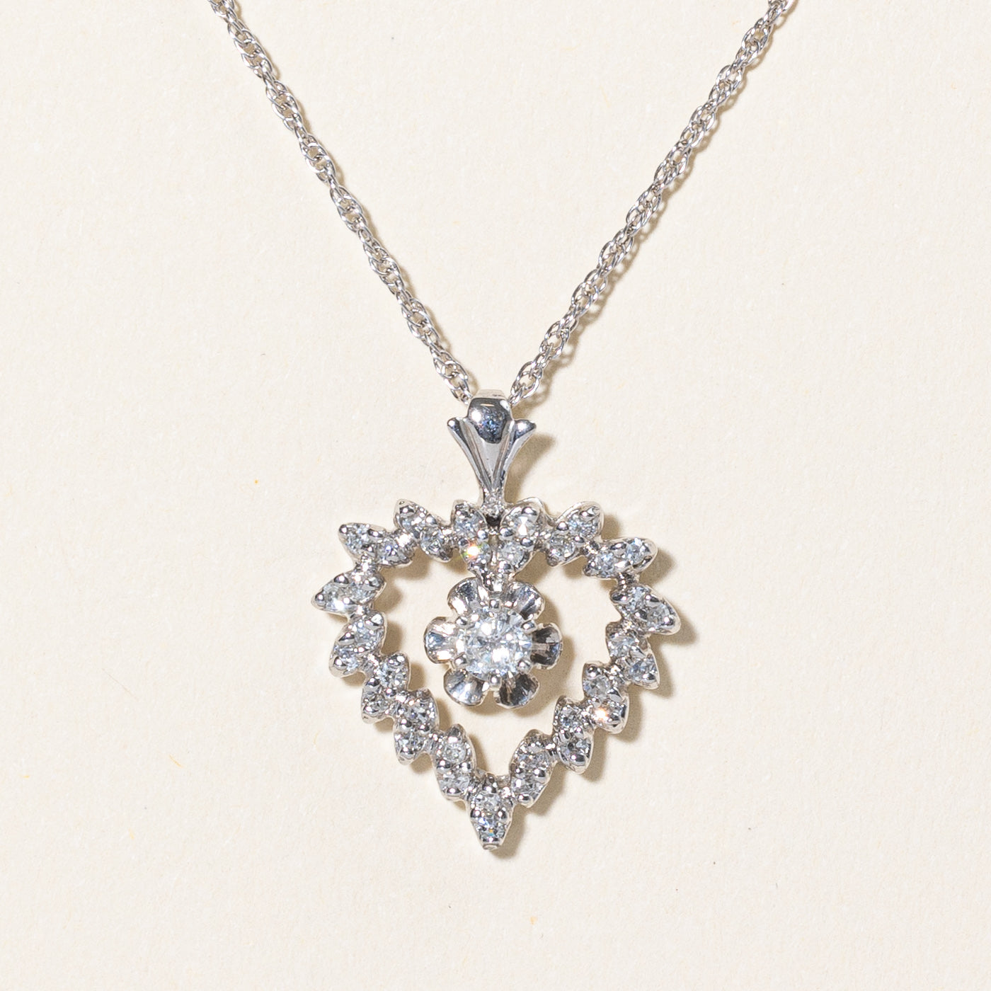 Diamond Heart Pendant Necklace | 0.34ctw | 16"|