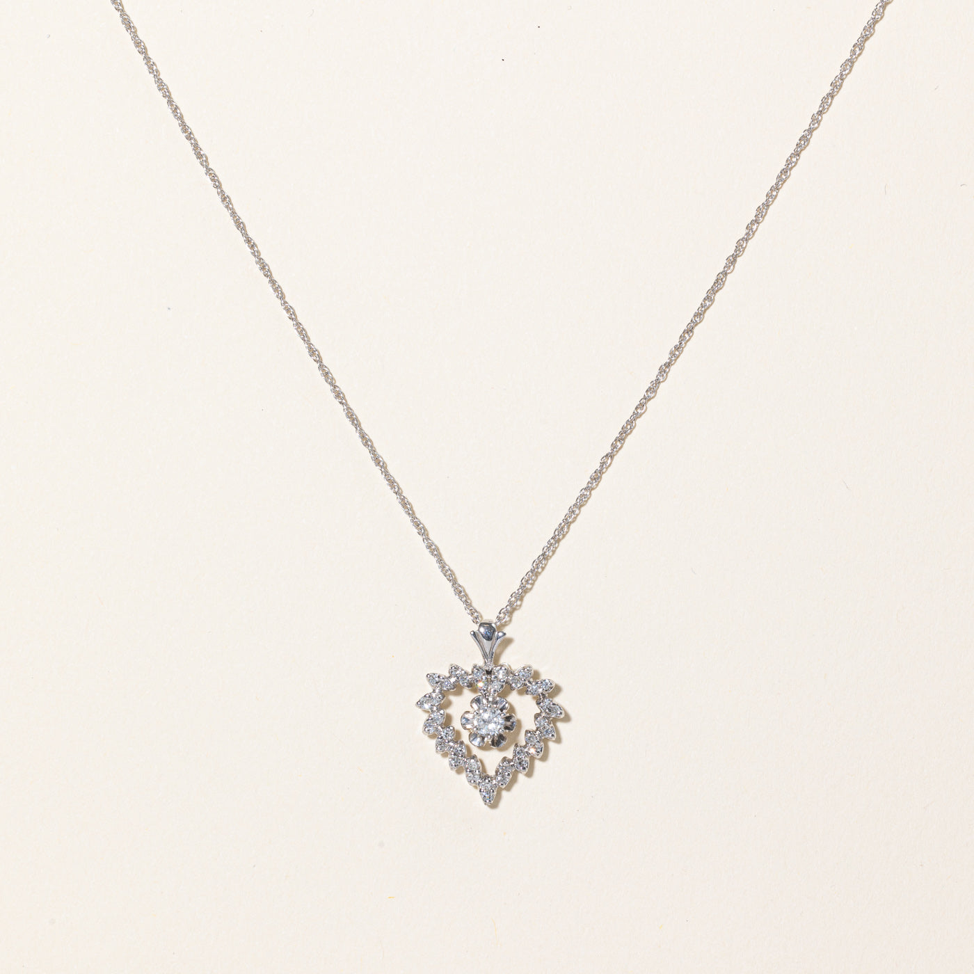 Diamond Heart Pendant Necklace | 0.34ctw | 16"|