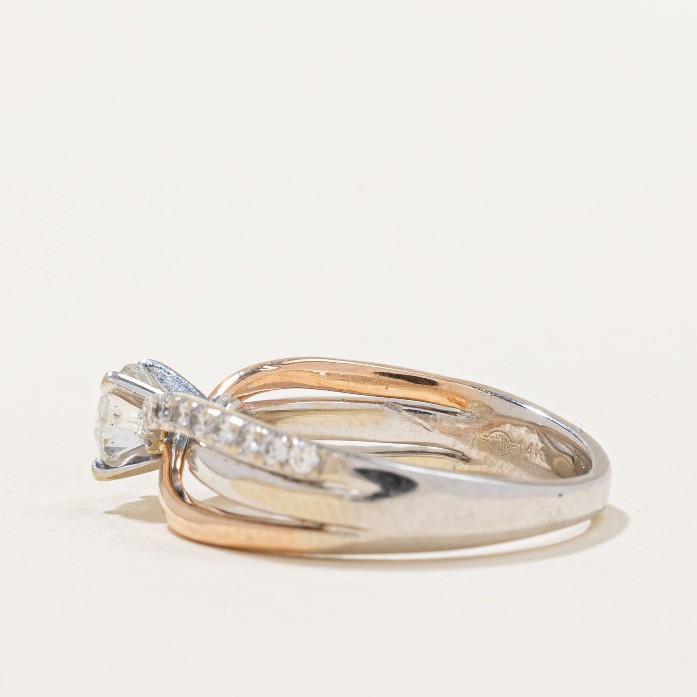 Bypass Diamond Engagement Ring | 0.74ctw | SZ 5 |
