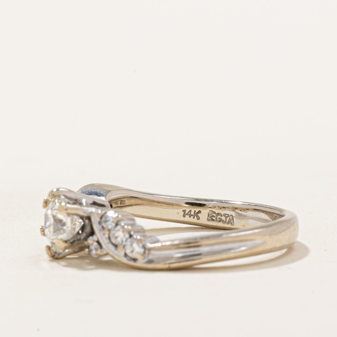 Bague sertie de diamants à griffes | 0,43 ct | Taille 3,5 |