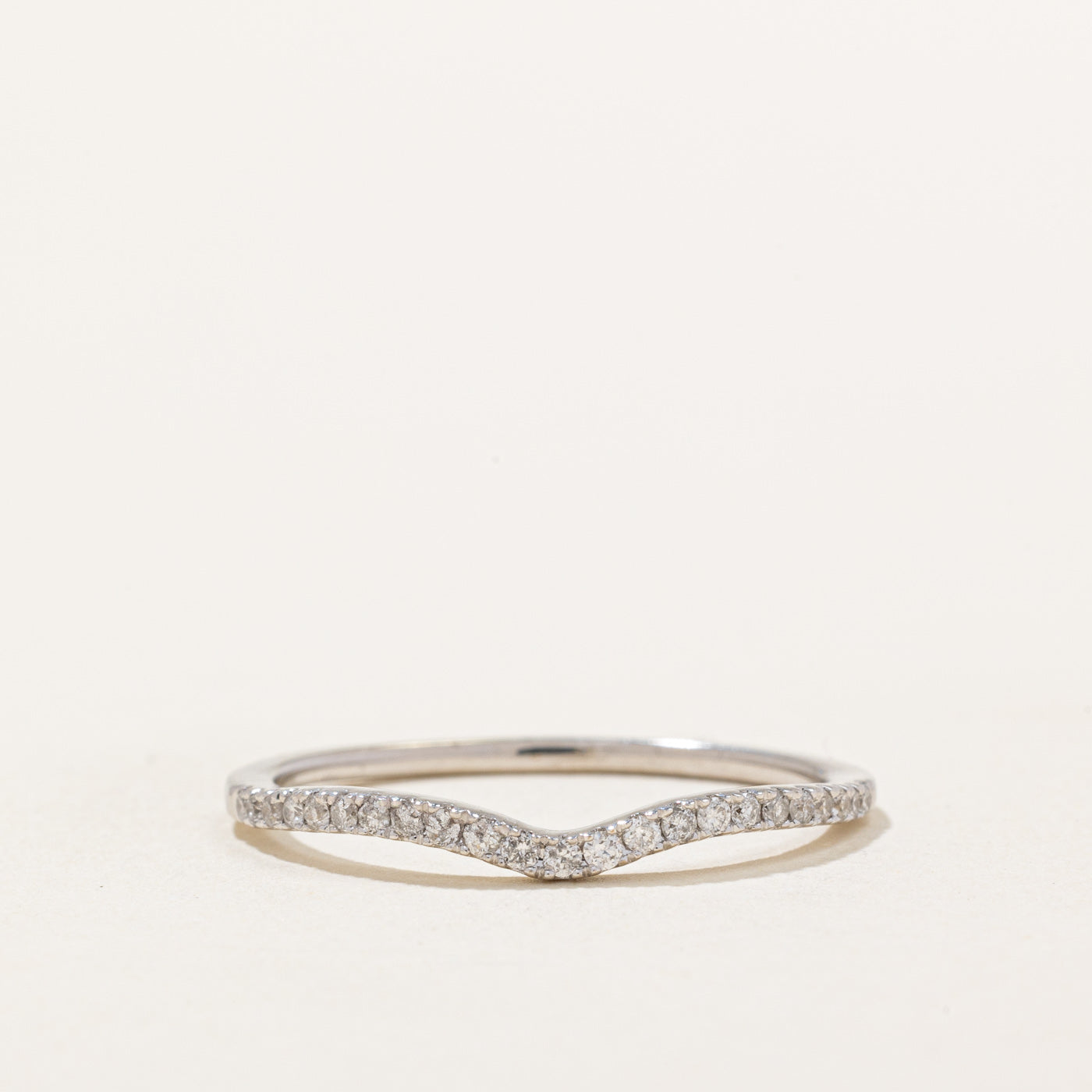 Pave Diamond Wedding Contour Band | 0.17ctw | SZ 8.5 |