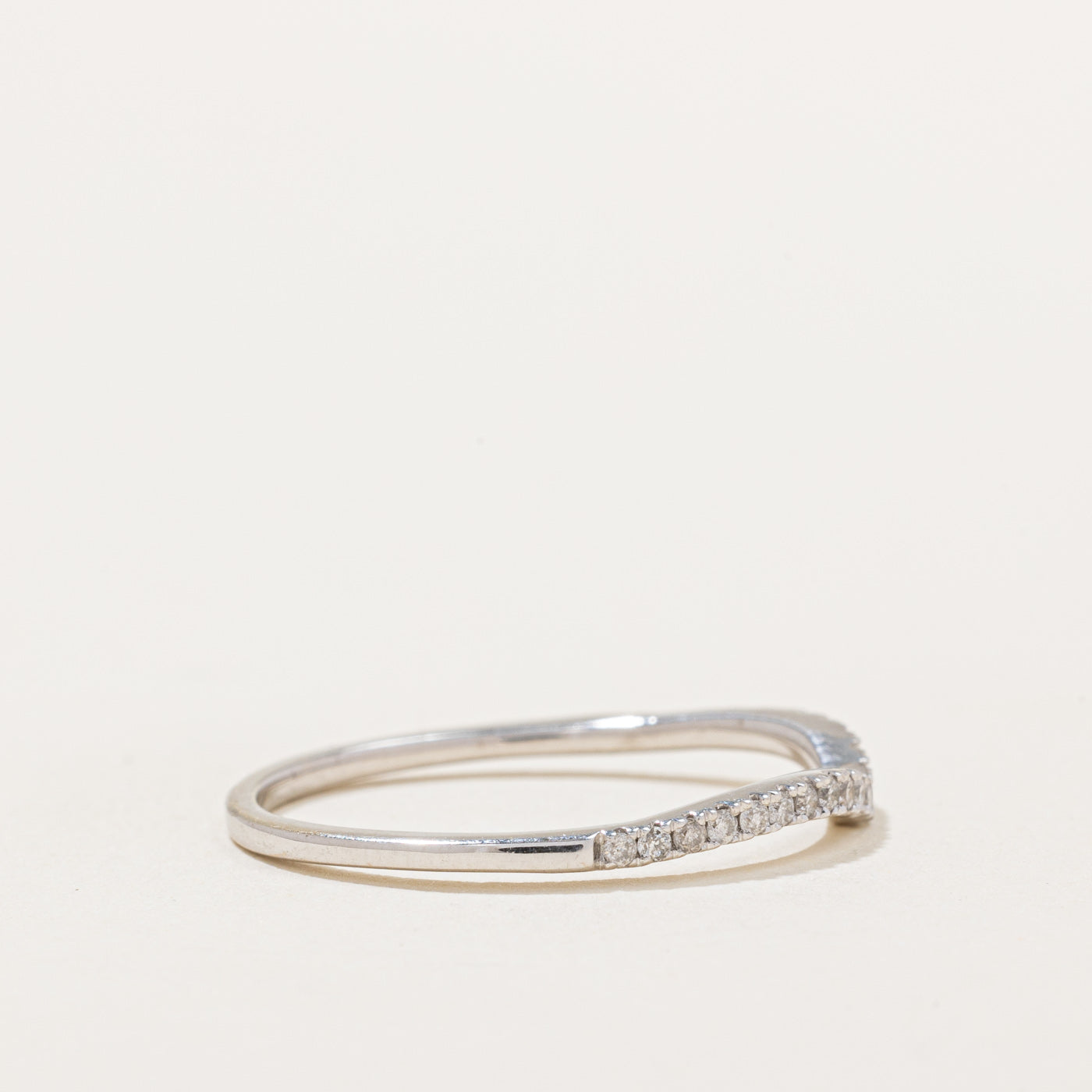 Pave Diamond Wedding Contour Band | 0.17ctw | SZ 8.5 |