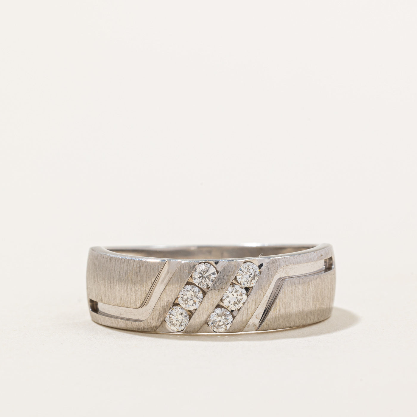 Channel Diamond White Gold Band | 0.36ctw | SZ 11.5 |