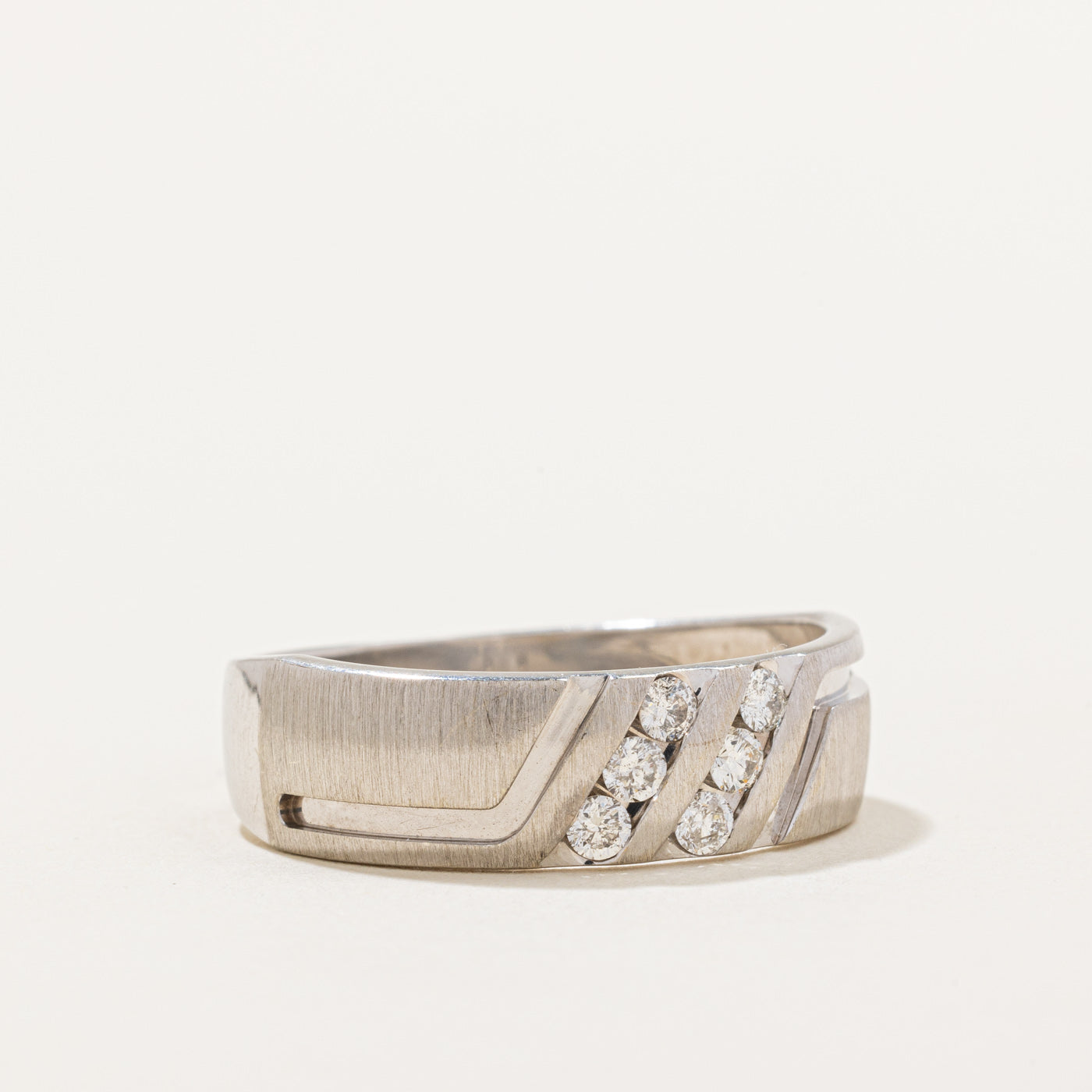Channel Diamond White Gold Band | 0.36ctw | SZ 11.5 |