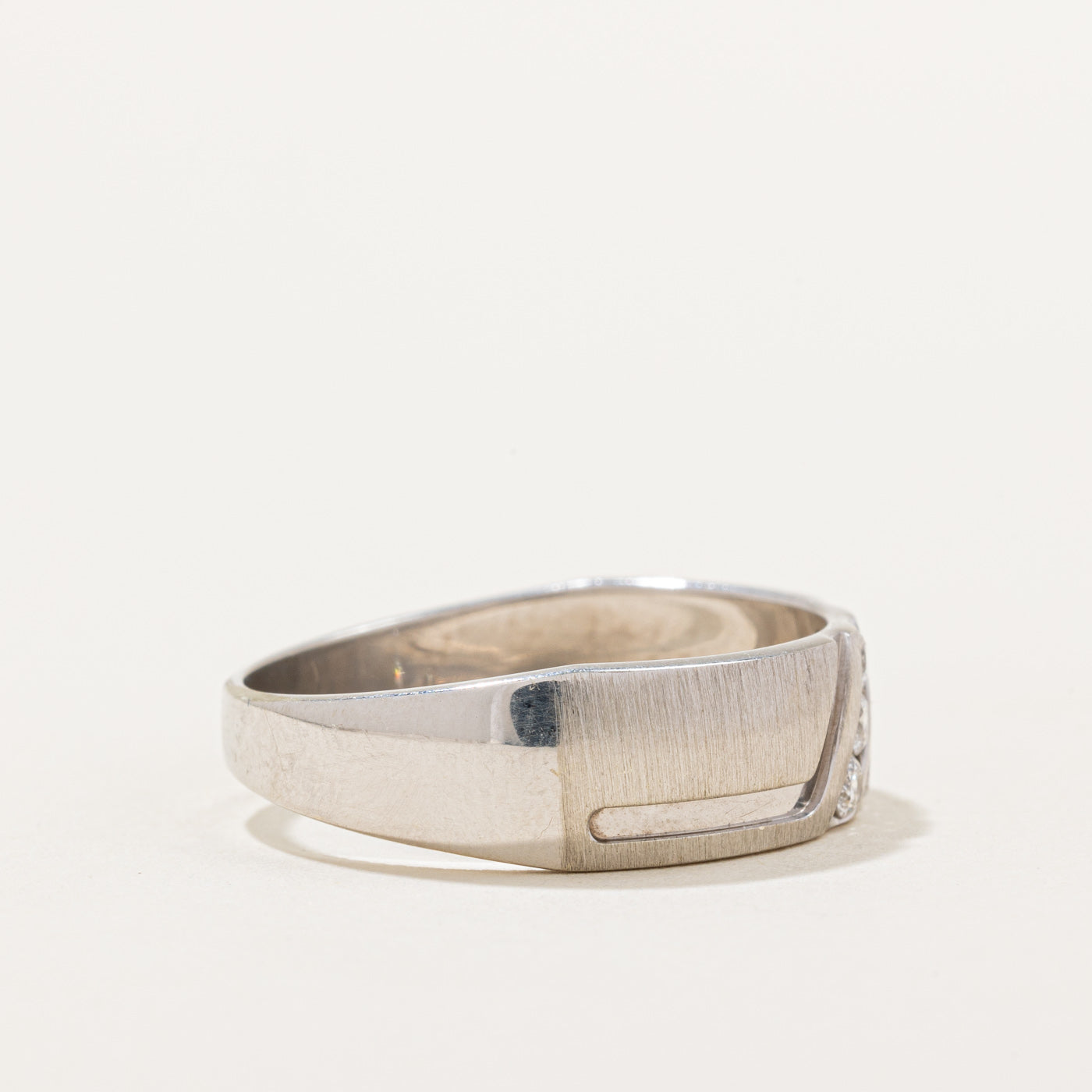 Channel Diamond White Gold Band | 0.36ctw | SZ 11.5 |