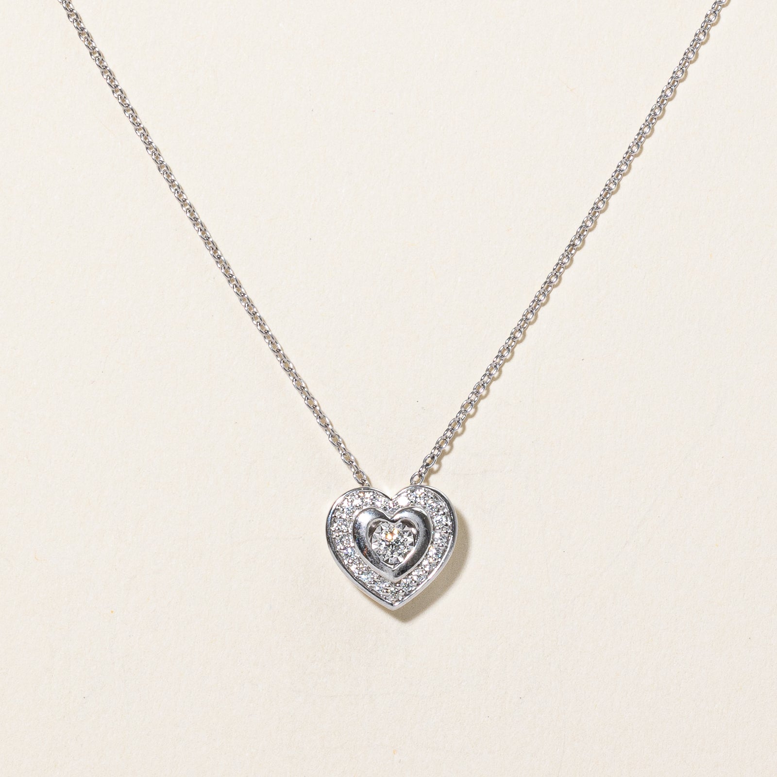 Diamond Heart Pendant & Necklace | 0.09ctw | 18" |