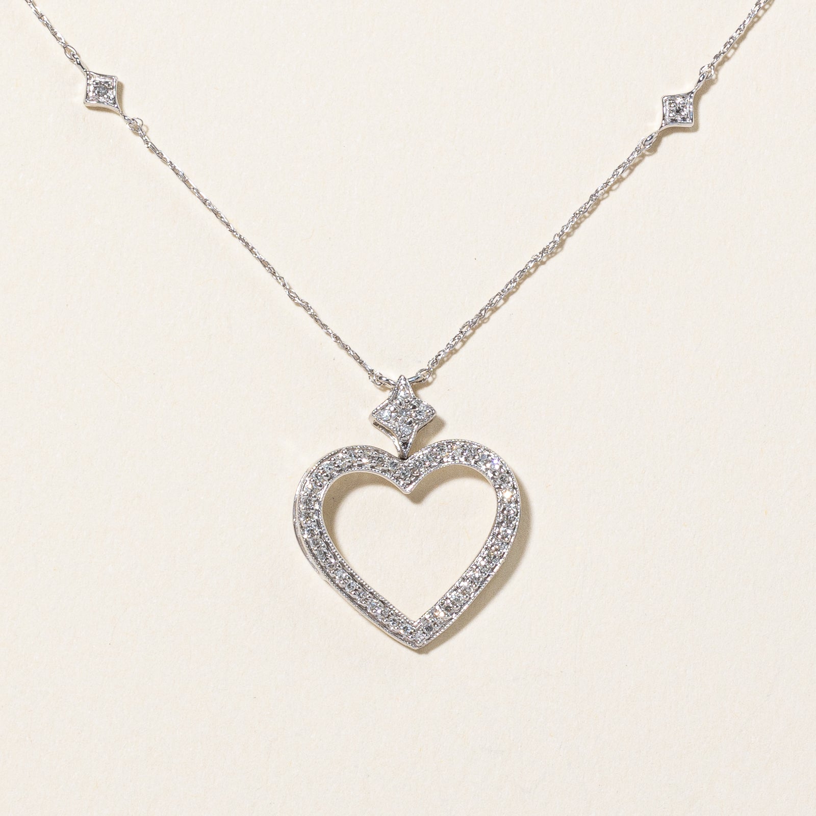 Diamond Heart Pendant Necklace | 0.17ctw | 21" |