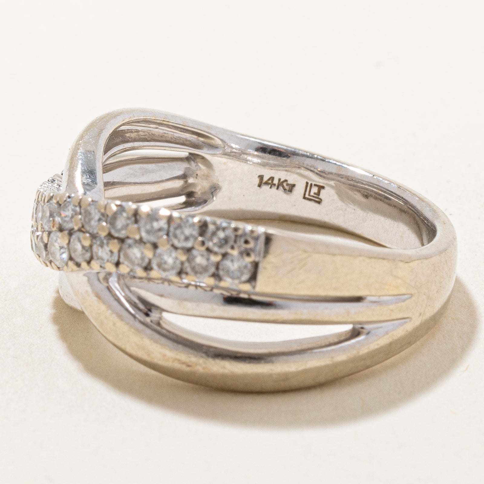Diamond Crossover Ring | 0.48ctw | SZ 7 |