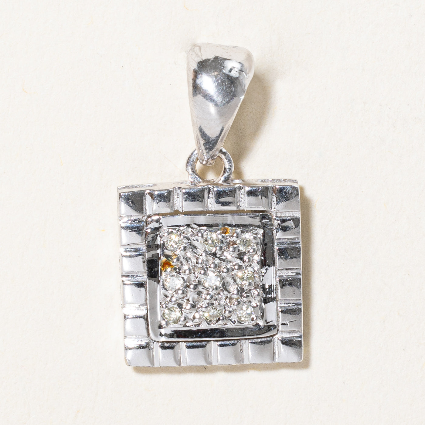 Diamond Square Shaped Pendant | 0.06ctw |