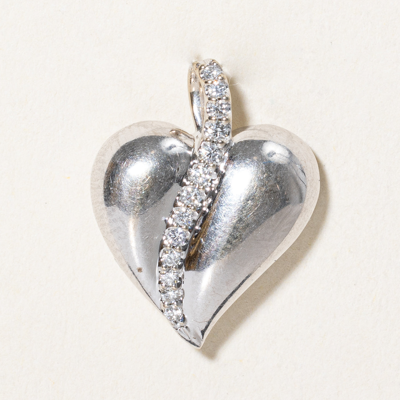 Diamond Puffed Heart Pendant | 0.09ctw |