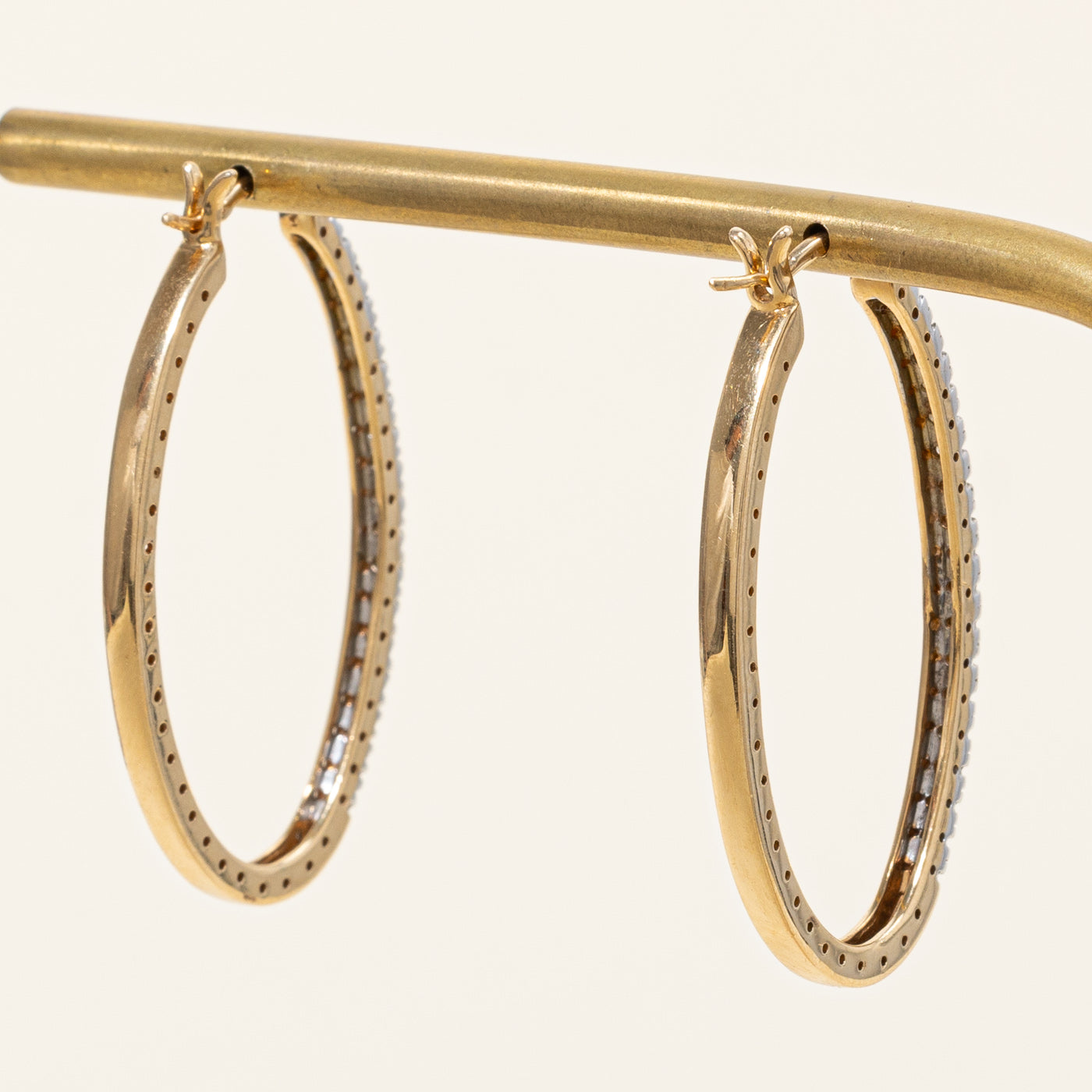 Diamond Oval Hoop Earrings | 0.38ctw |