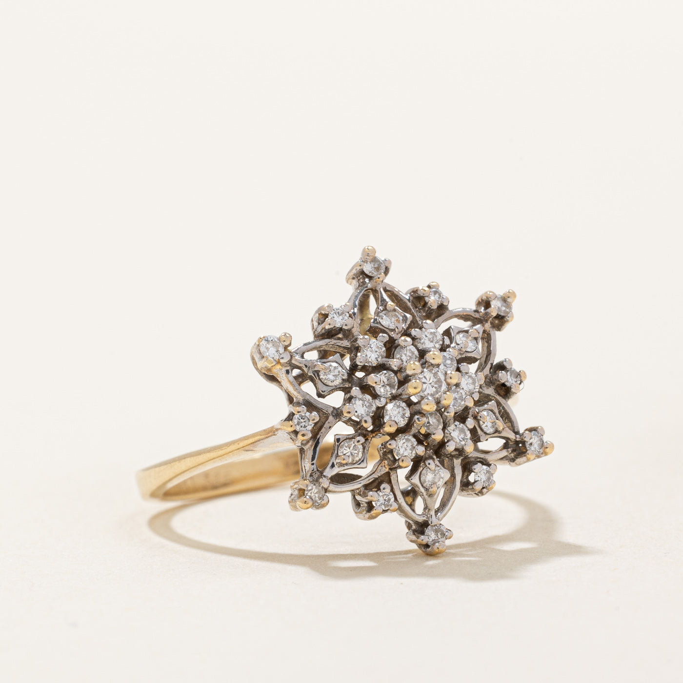 Diamond Cluster Snowflake Ring | 0.28ctw | SZ 7.75 |