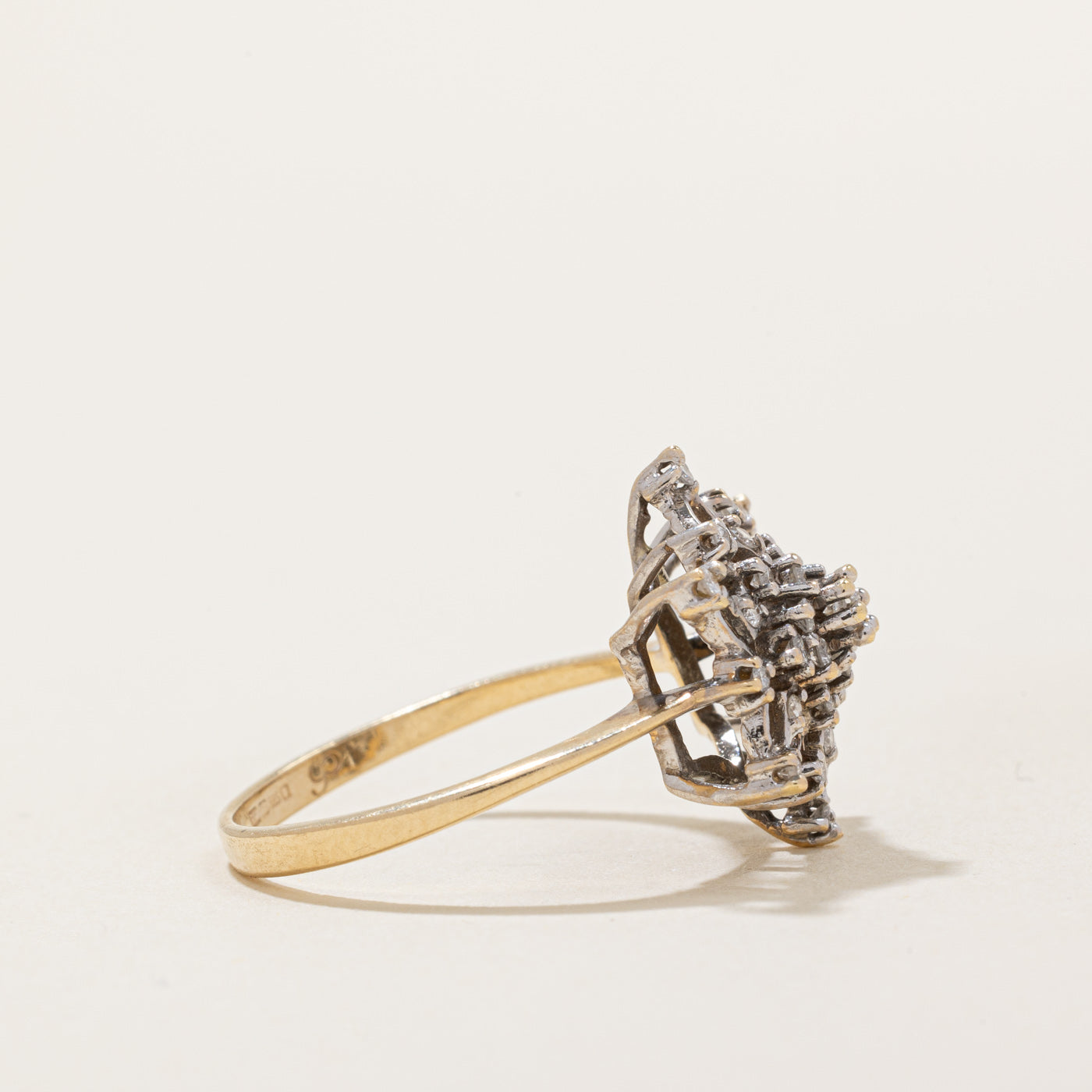 Diamond Cluster Snowflake Ring | 0.28ctw | SZ 7.75 |