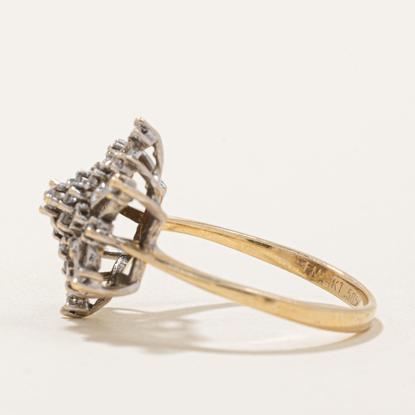 Diamond Cluster Snowflake Ring | 0.28ctw | SZ 7.75 |