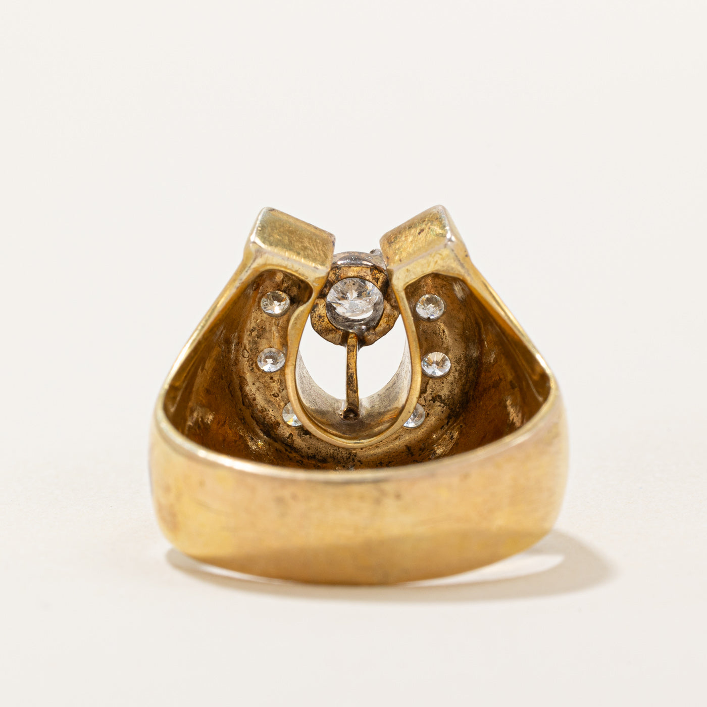 Bague fer à cheval en diamant | 0,46 ct | Taille 9 |
