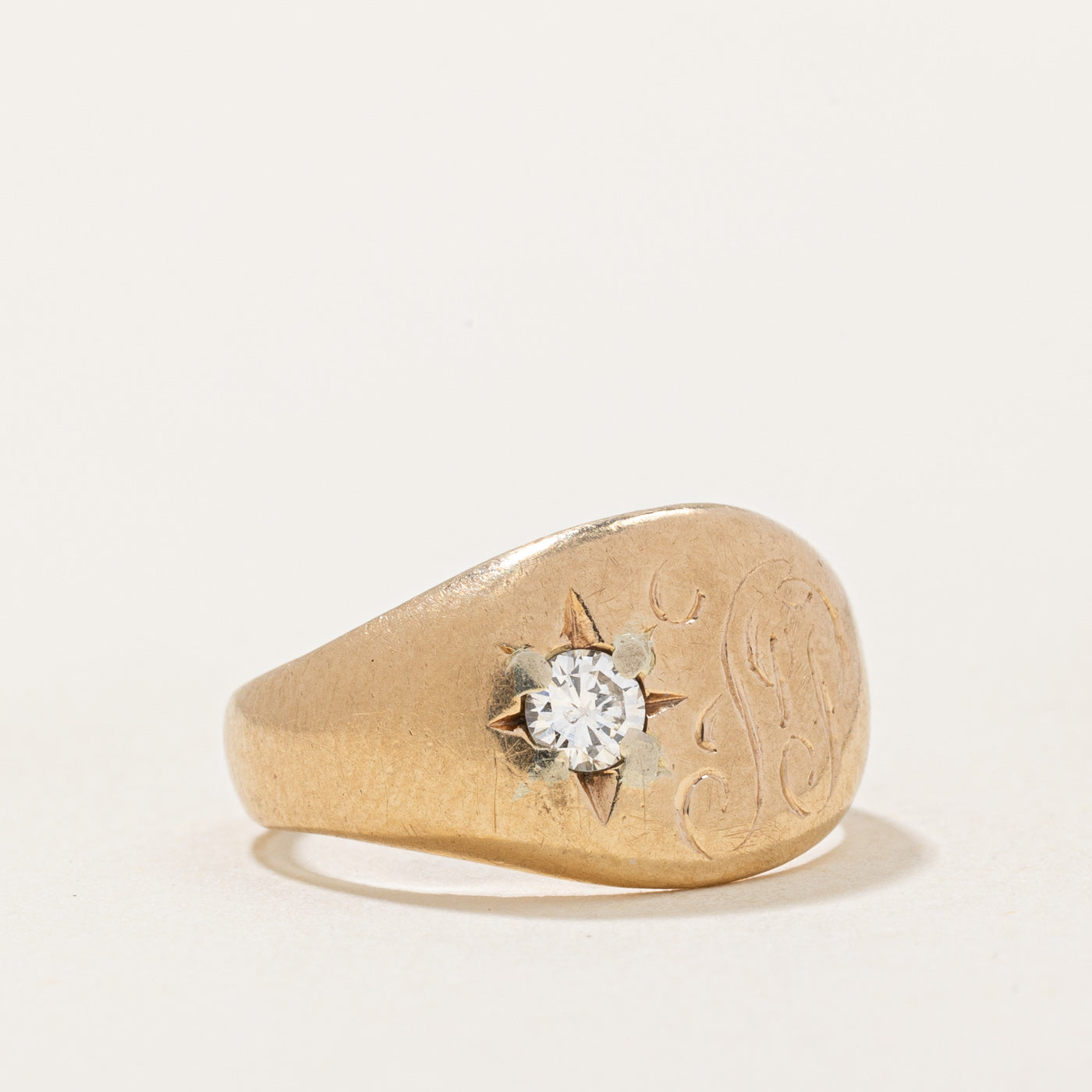 Star Set Diamond Initial Ring | 0.11ct | SZ 3.25 |