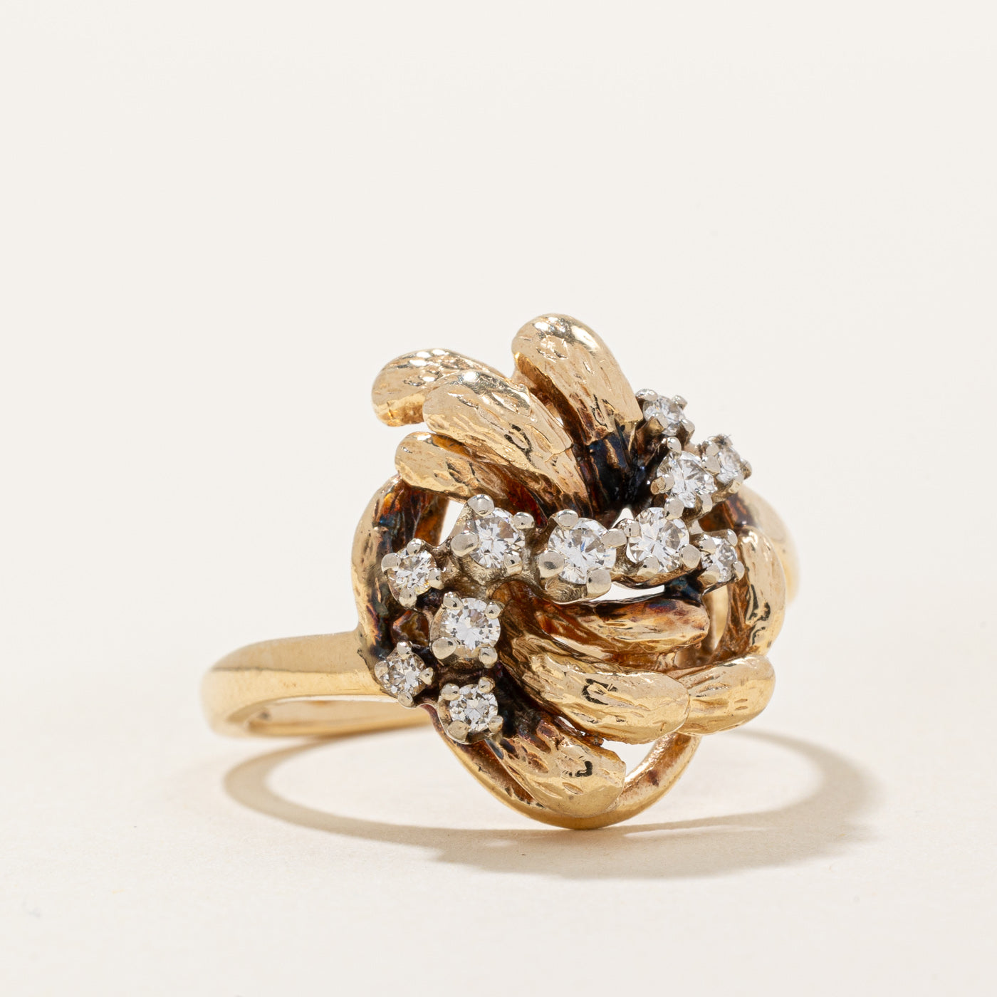 Diamond Textured Cocktail Ring | 0.36ctw | SZ 8.25 |