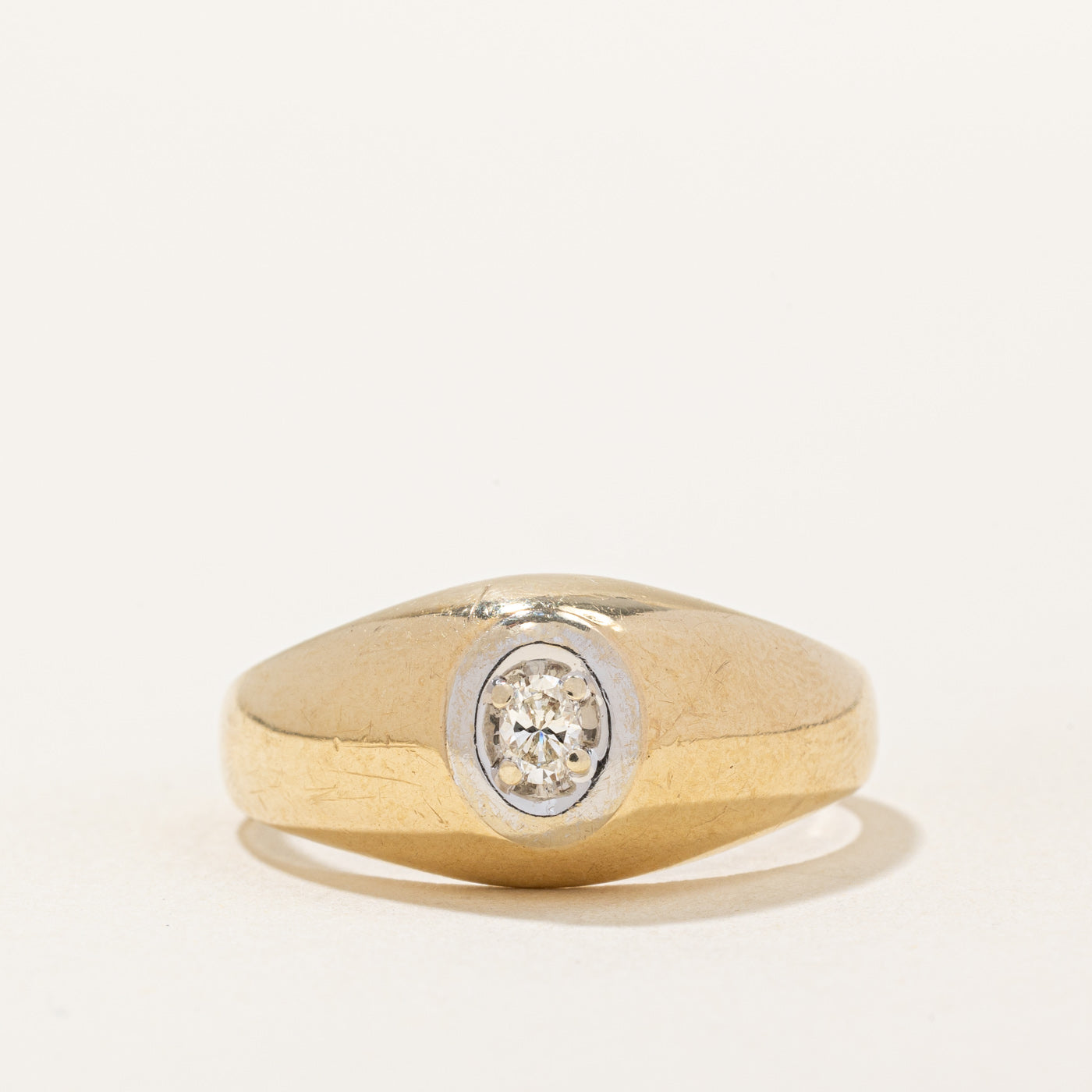 Oval Cut Diamond Dome Ring | 0.11ct | SZ 10.5 |