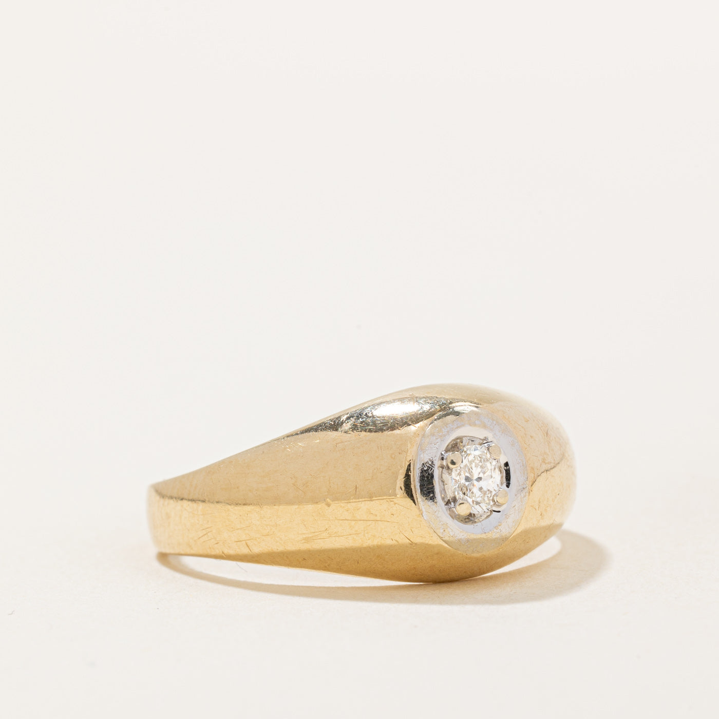 Oval Cut Diamond Dome Ring | 0.11ct | SZ 10.5 |