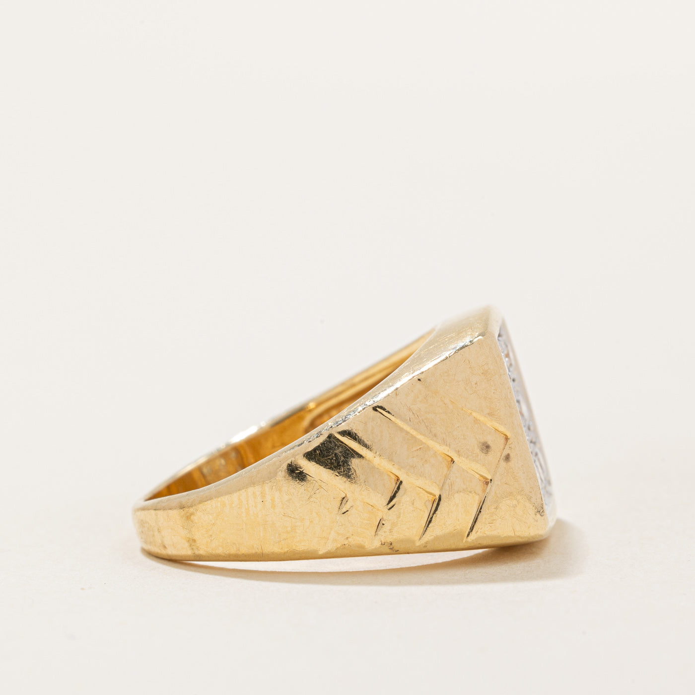 Diamond Grid Signet Ring | 0.63ctw | SZ 8.75 |