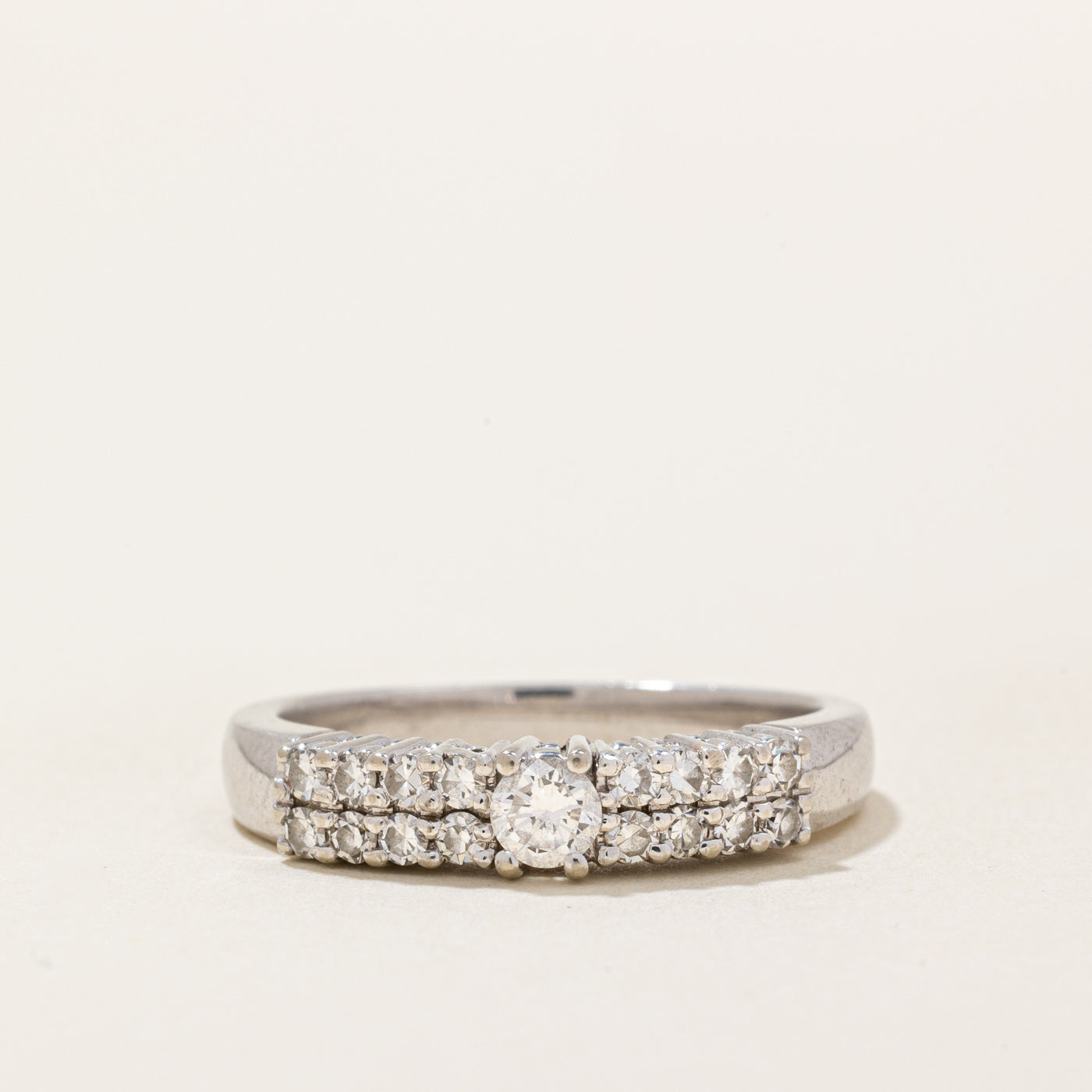 Double Diamond Row Engagement Ring | 0.48ctw | SZ 7.25 |