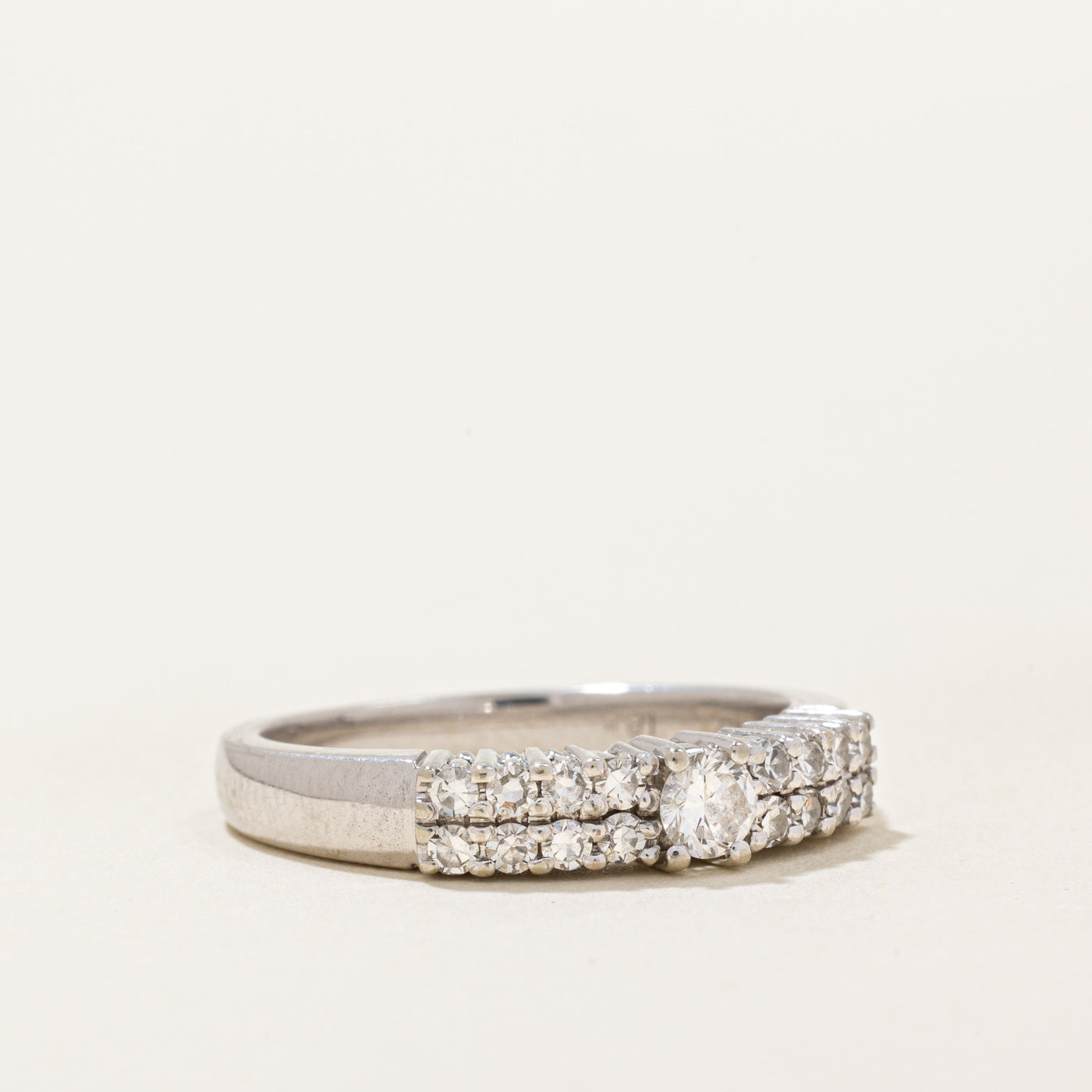 Double Diamond Row Engagement Ring | 0.48ctw | SZ 7.25 |