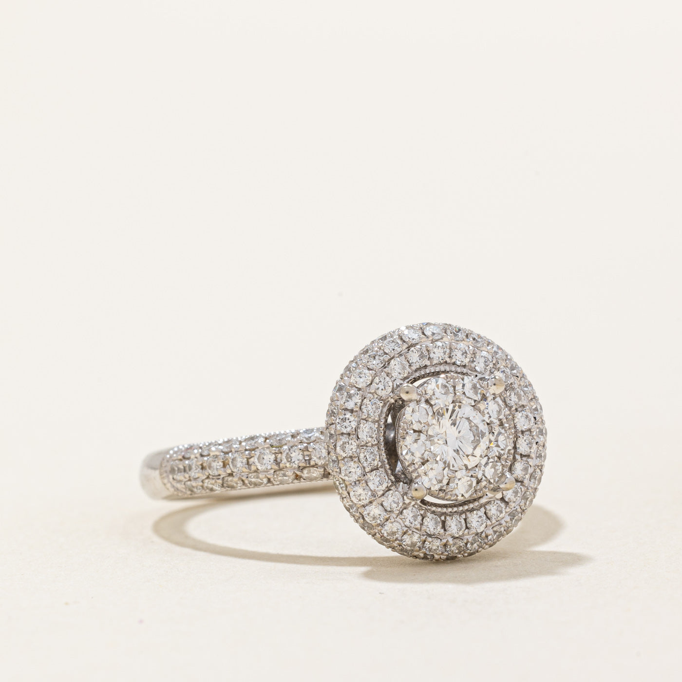 Diamond Double Halo Engagement Ring | 1.04ctw | SZ 6.5 |