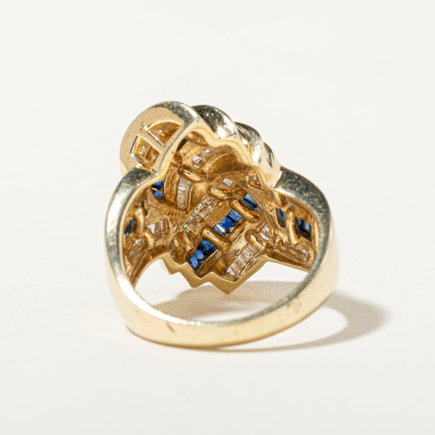 14k Sapphire & Diamond Abstract Knot Ring | 0.87ctw, 1.19ctw | SZ 7.75