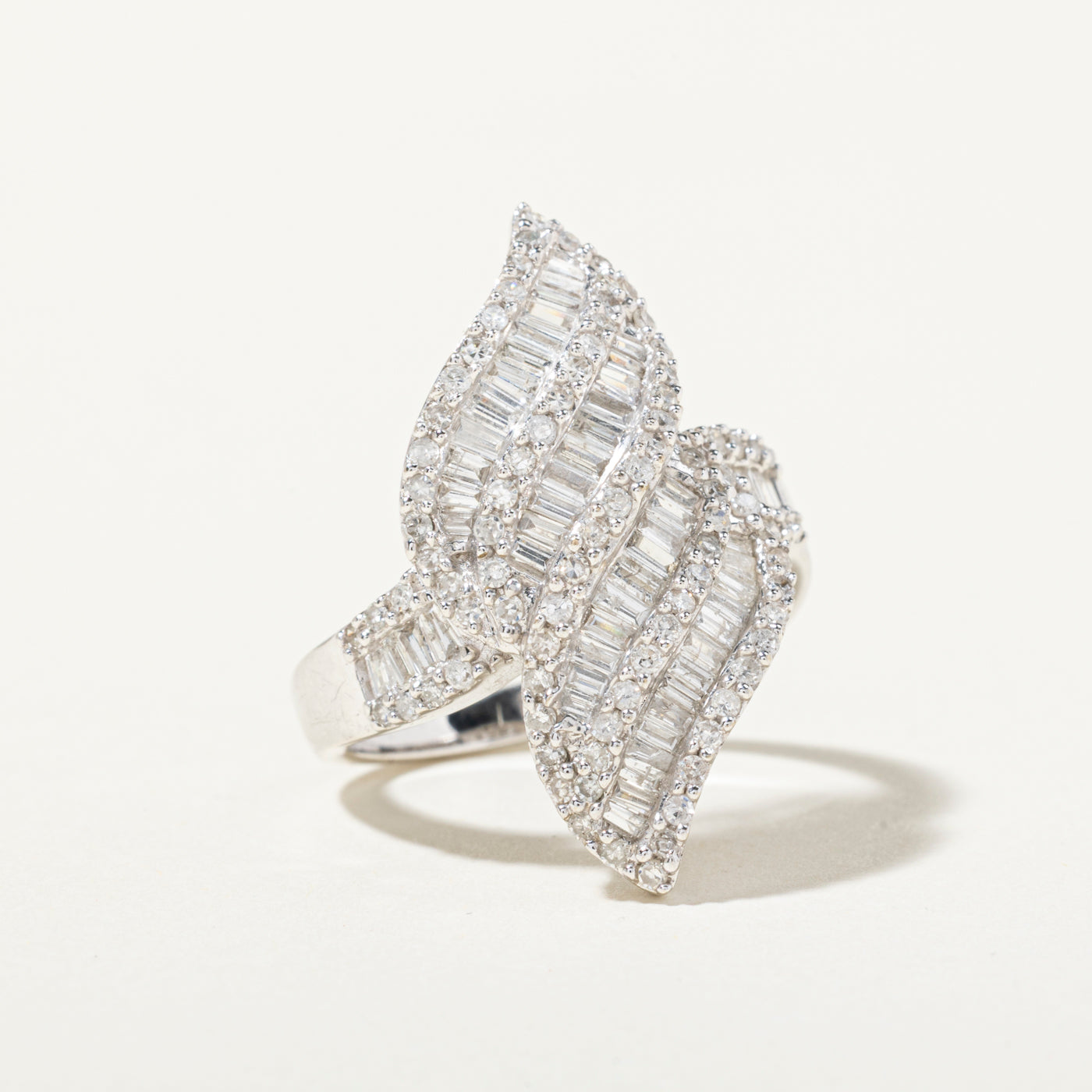 14k Diamond Crossover Cluster Ring | 1.96ctw | SZ 8