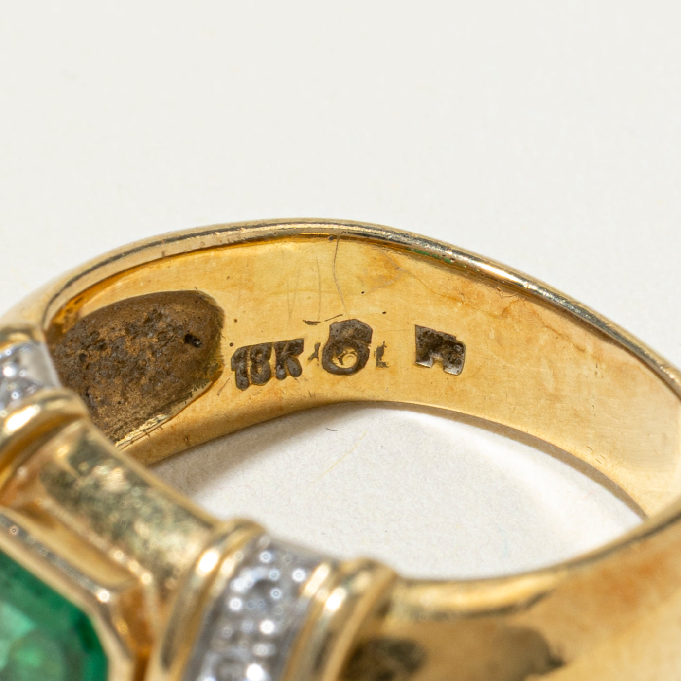 18k Emerald & Diamond Fluted Ring | 0.72ct, 0.23ctw | SZ 4