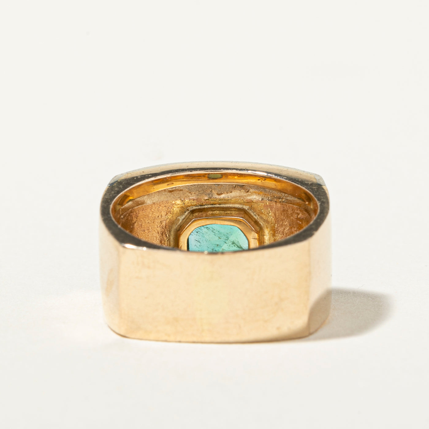 14k Emerald & Diamond Abstract Cocktail Ring | 1.42ct, 0.19ctw | SZ 5