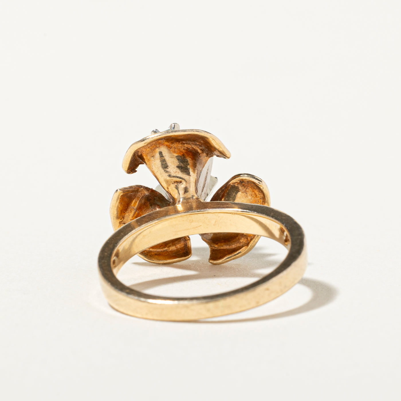 14k-18k Emerald & Diamond Ginko Leaf Ring | 0.11ctw, 0.38ct | SZ 5