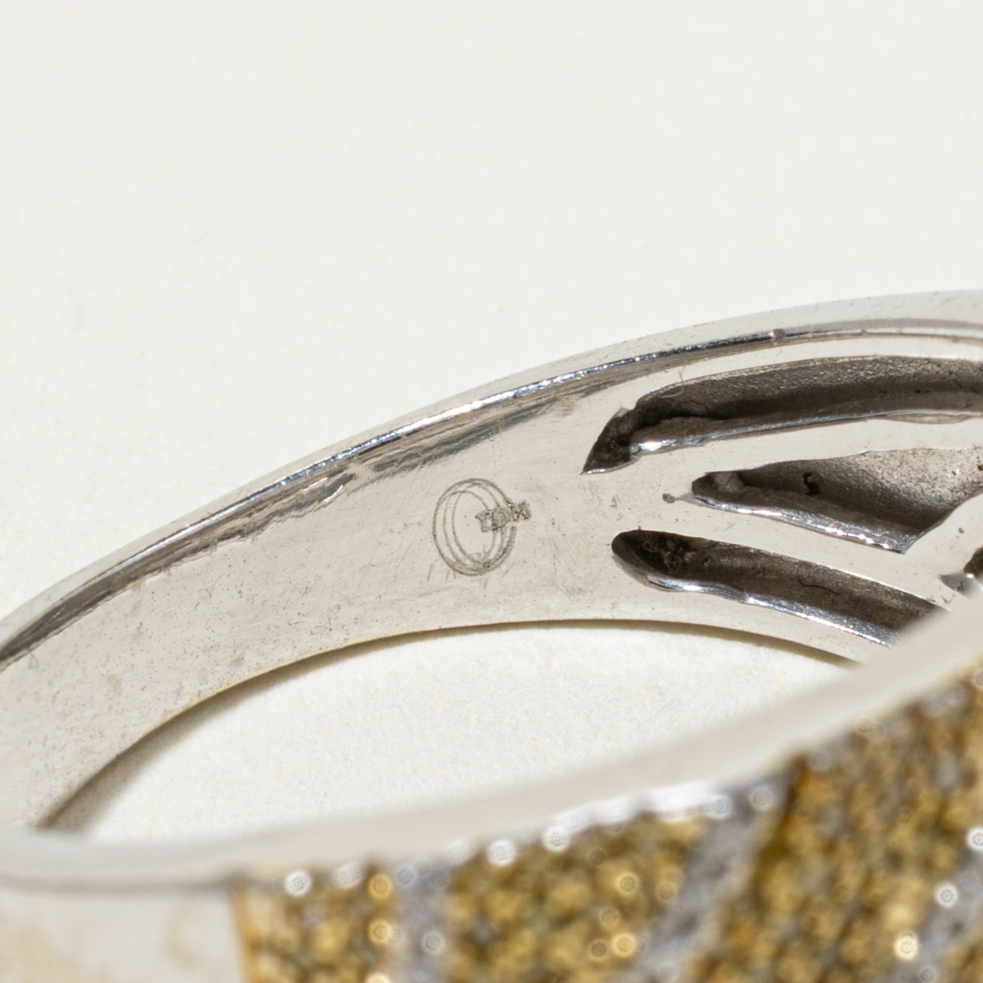 10k Pave Set Yellow & White Diamond Rising Sun Ring | 0.88ctw | SZ 9.25