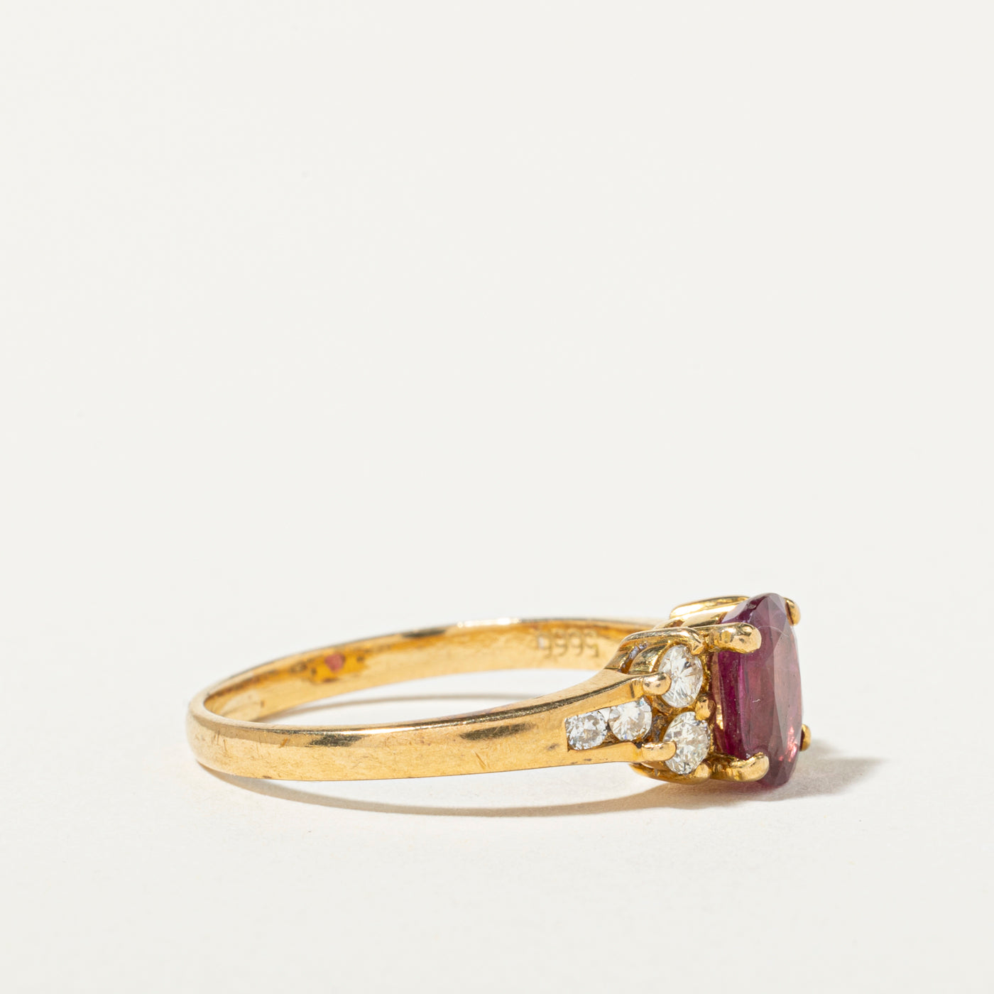 18k Ruby & Diamond Cathedral Ring | 1.17ct, 0.30ctw | SZ 7.25