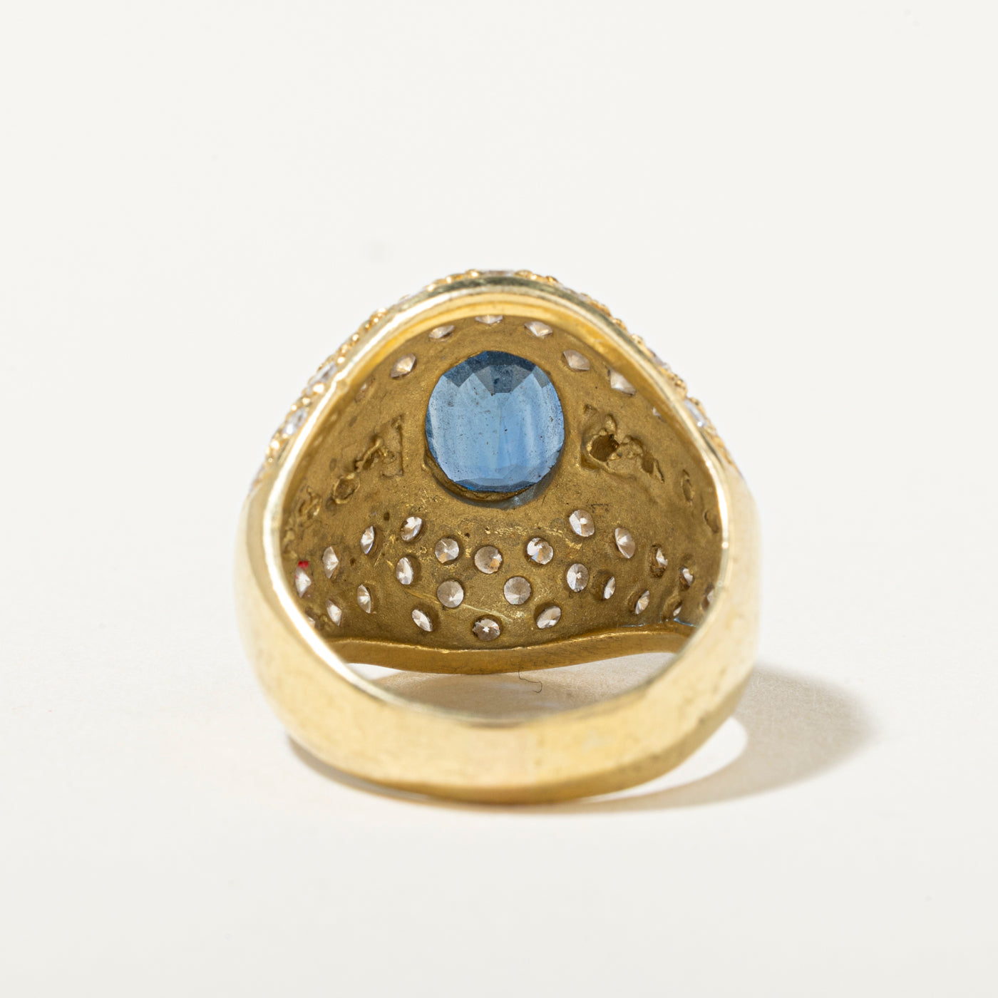 18k Sapphire & Diamond Cocktail Dome Ring | 2.29ct, 2.70ctw | SZ 6.5