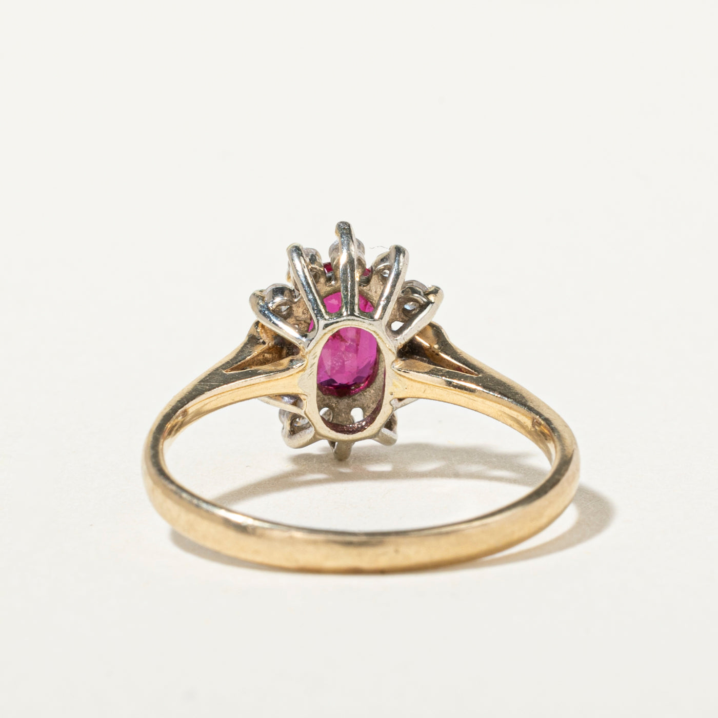 14k Ruby & Diamond Petal Ring | 0.53ct, 0.15ctw | SZ 4.75