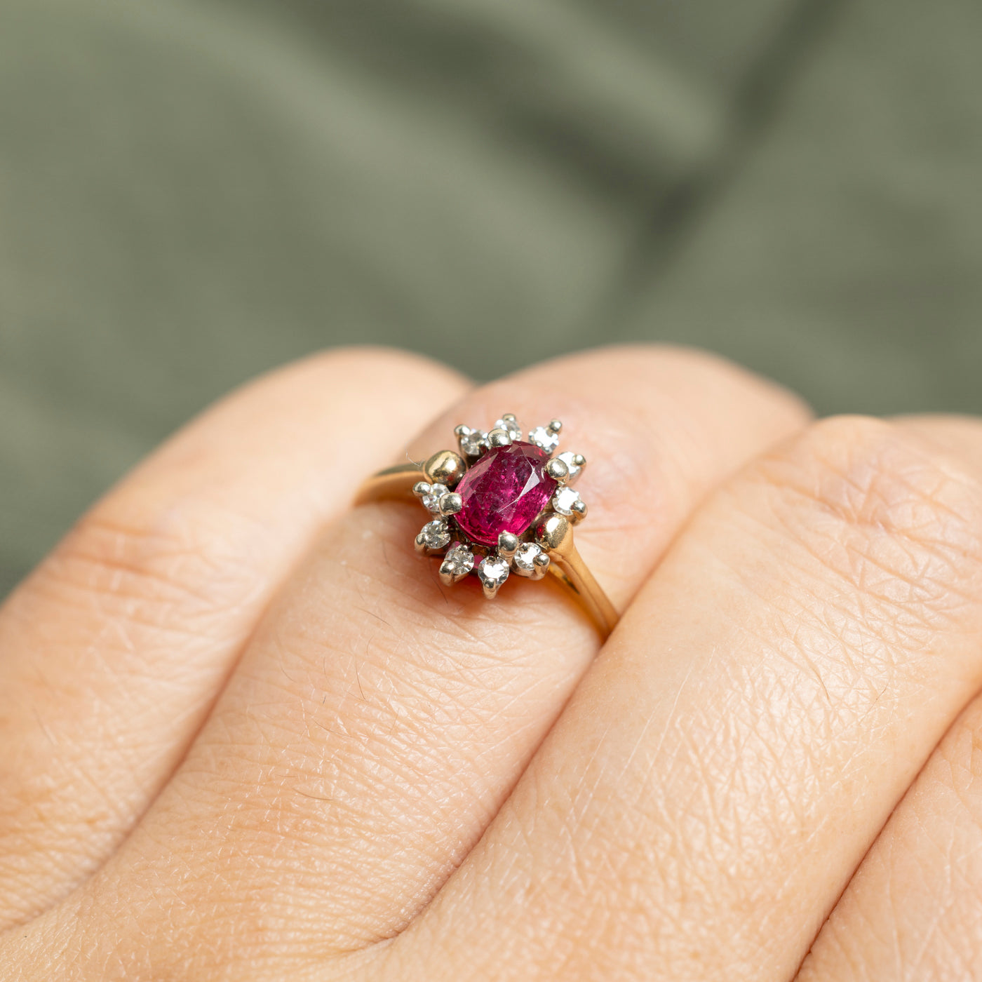 14k Ruby & Diamond Petal Ring | 0.53ct, 0.15ctw | SZ 4.75