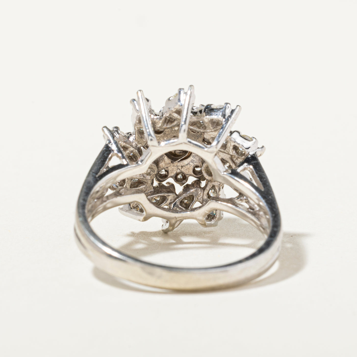 14k Diamond Spiral Cluster Ring | 0.84ctw | SZ 6