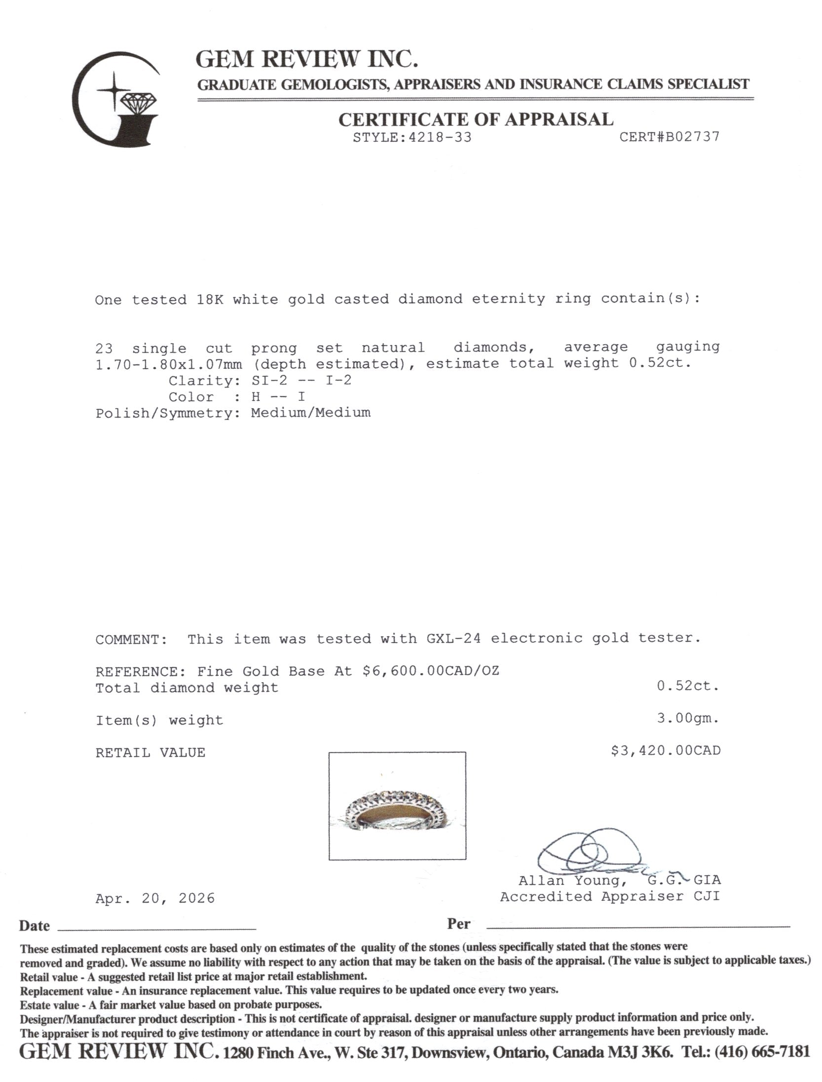 18k Diamond Eternity Band | 0.52ctw | 2mm | SZ 7.5