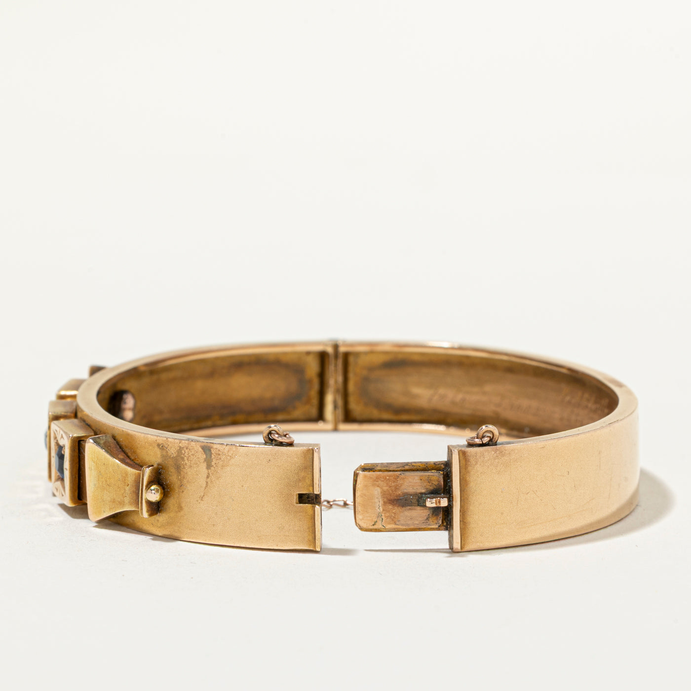 18k Sapphire & Diamond Buckle Bangle | 0.35ctw, 0.22ct | 7"