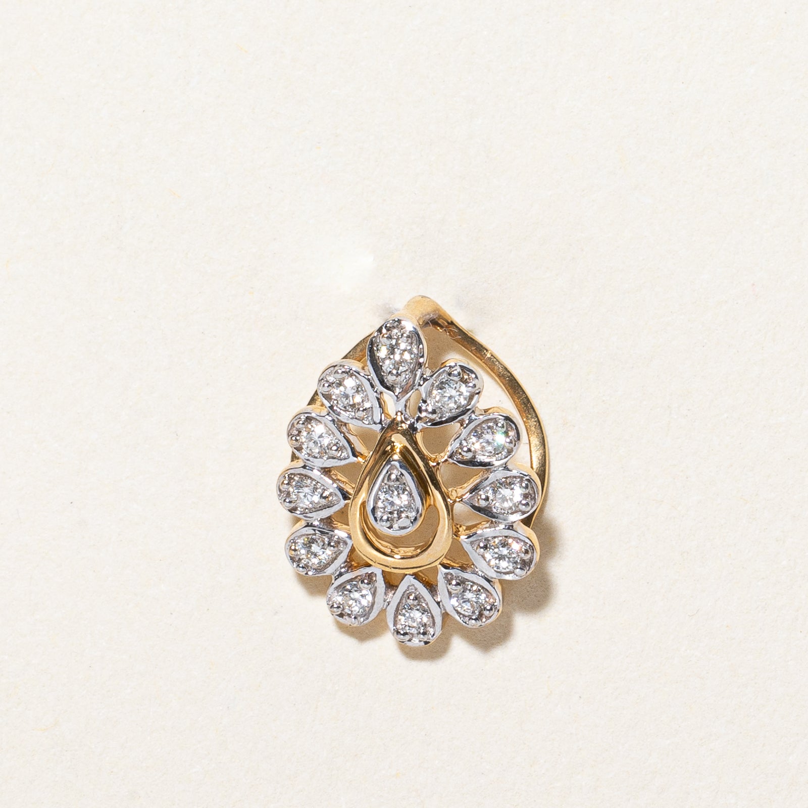 Diamond Cluster Pear Shaped Pendant | 0.09ctw |