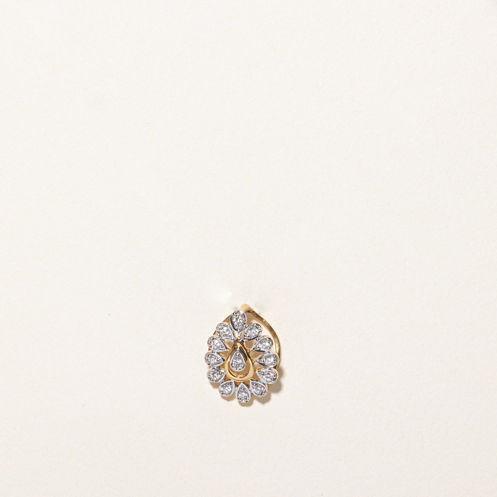 Diamond Cluster Pear Shaped Pendant | 0.09ctw |