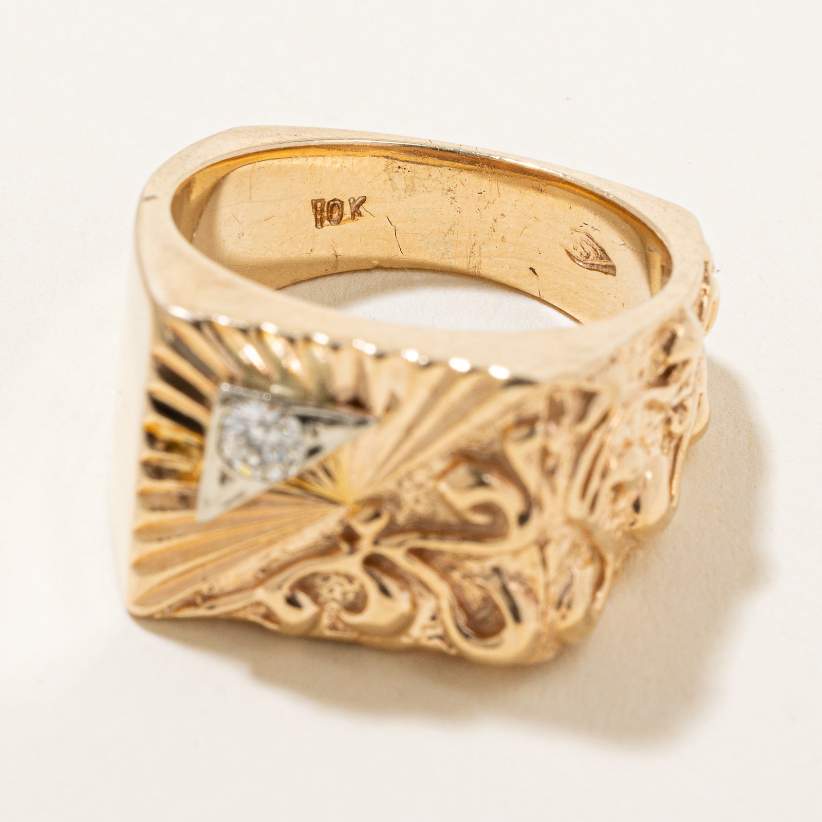 Diamond Textured Cocktail Ring | 0.14ct | SZ 9.5 |