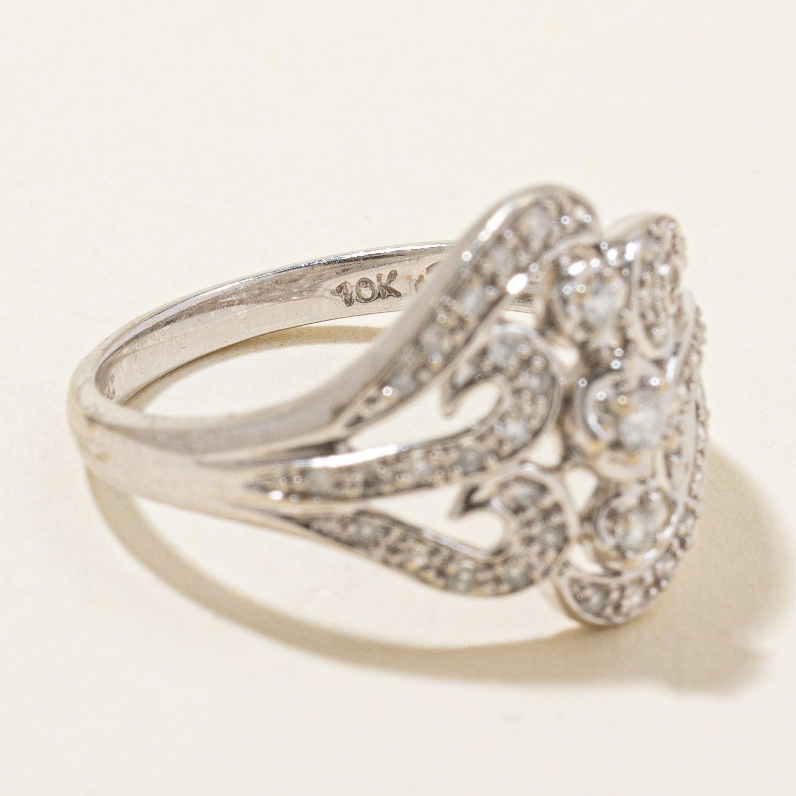 Bague ornée de diamants | 0,20 ct | Taille 6,5 |
