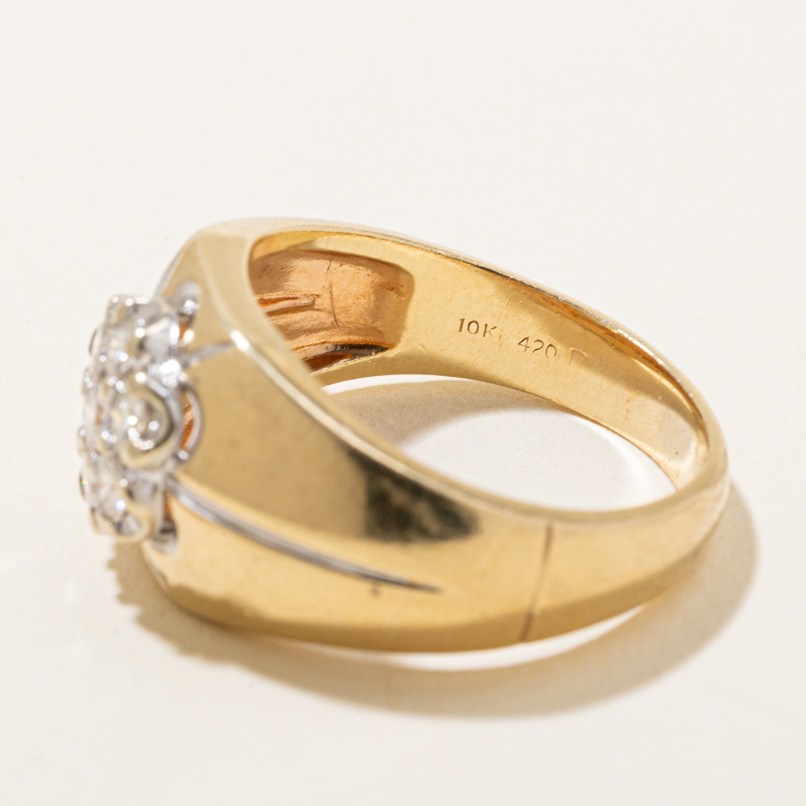 Vintage Diamond Cluster Flower Ring | 0.44ctw | SZ 8.5 |