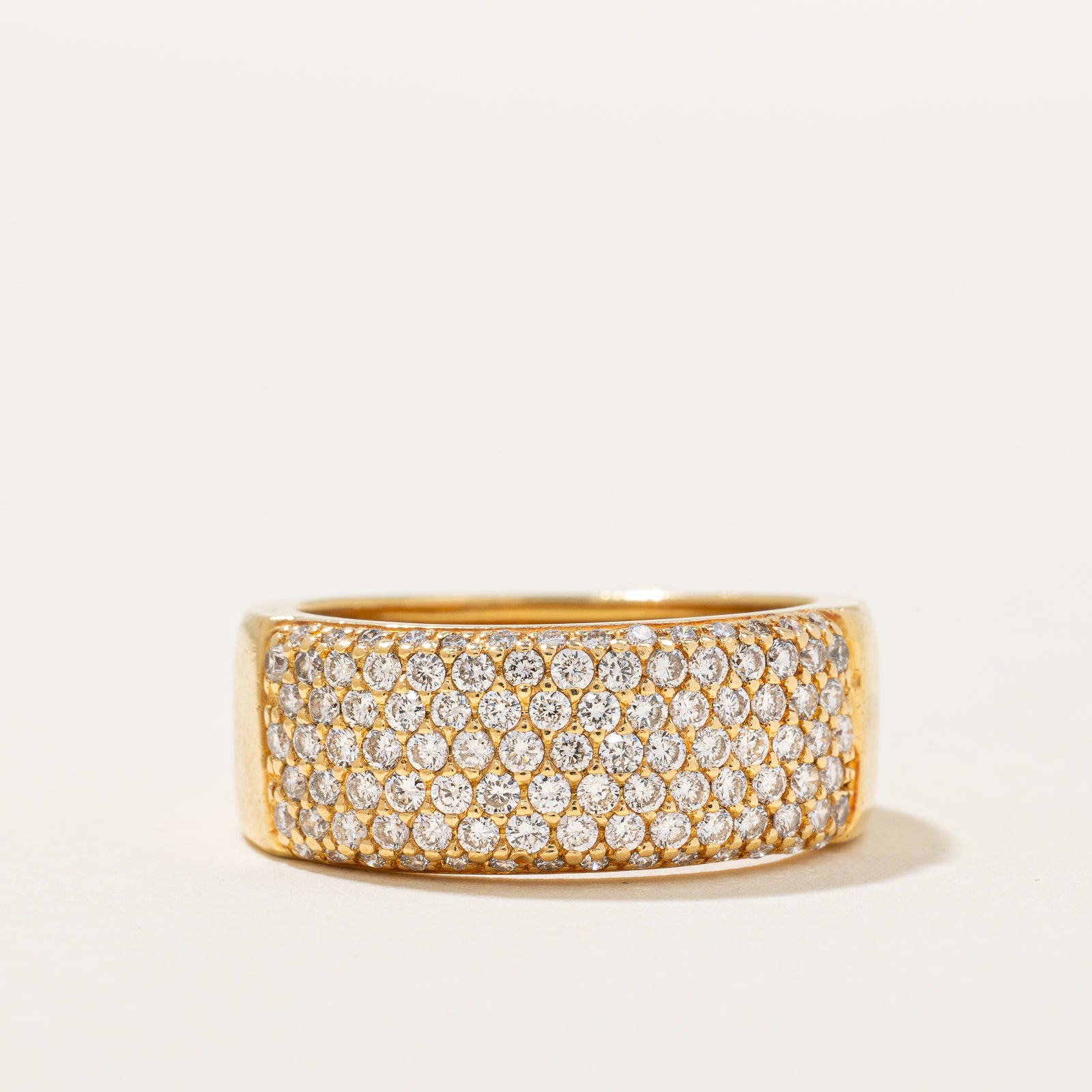 French Hallmarked Pavé Set Diamond Band |0.90ctw | SZ 7.5 |