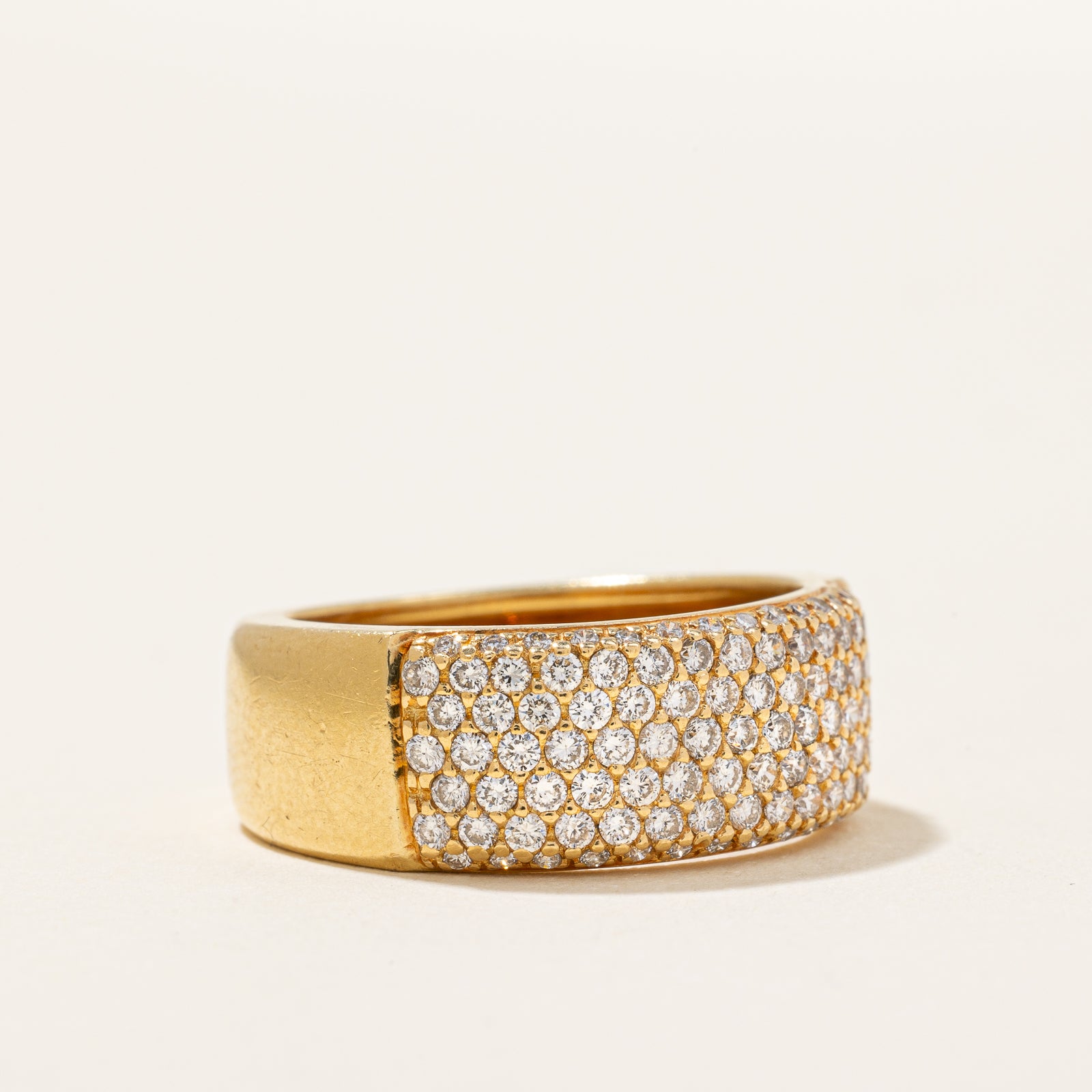 French Hallmarked Pavé Set Diamond Band |0.90ctw | SZ 7.5 |