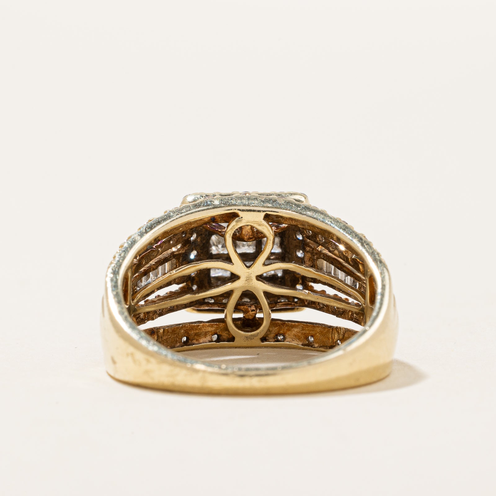 Princess Cut Diamond Cluster Cocktail Ring | 1.02ctw | SZ 7 |