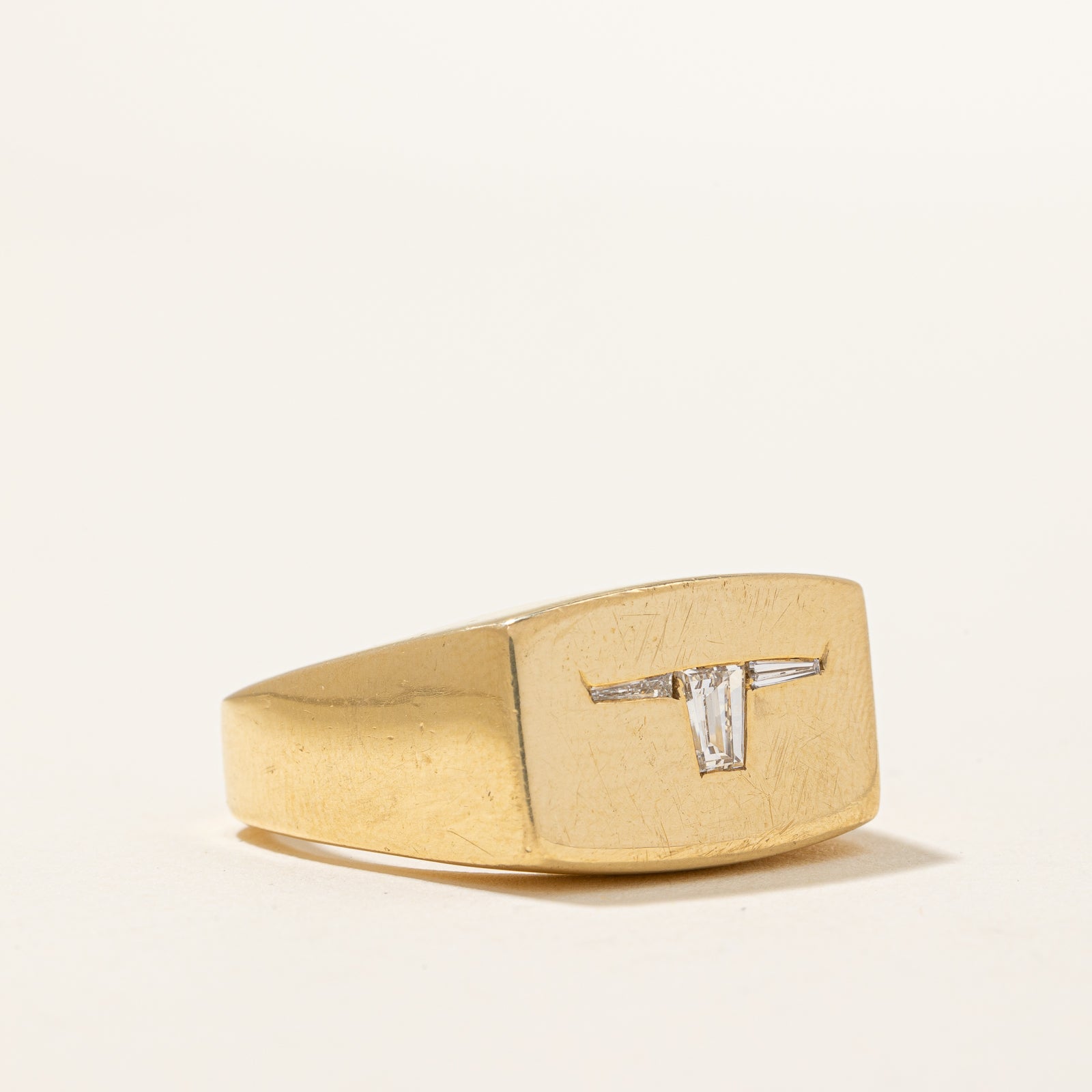 Bague taureau en diamant | 0,27 ct | Taille 9 |