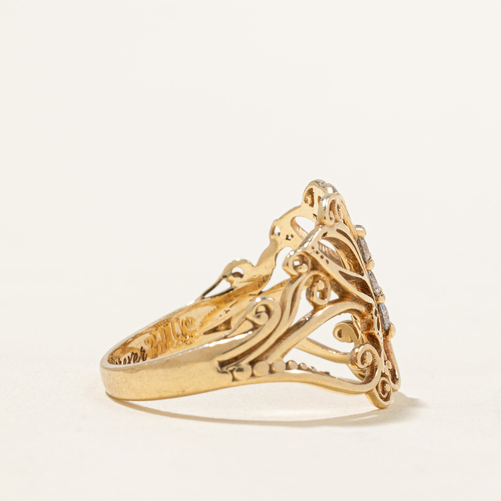 Diamond Butterfly Ring | 0.18ctw | SZ 8.75 |